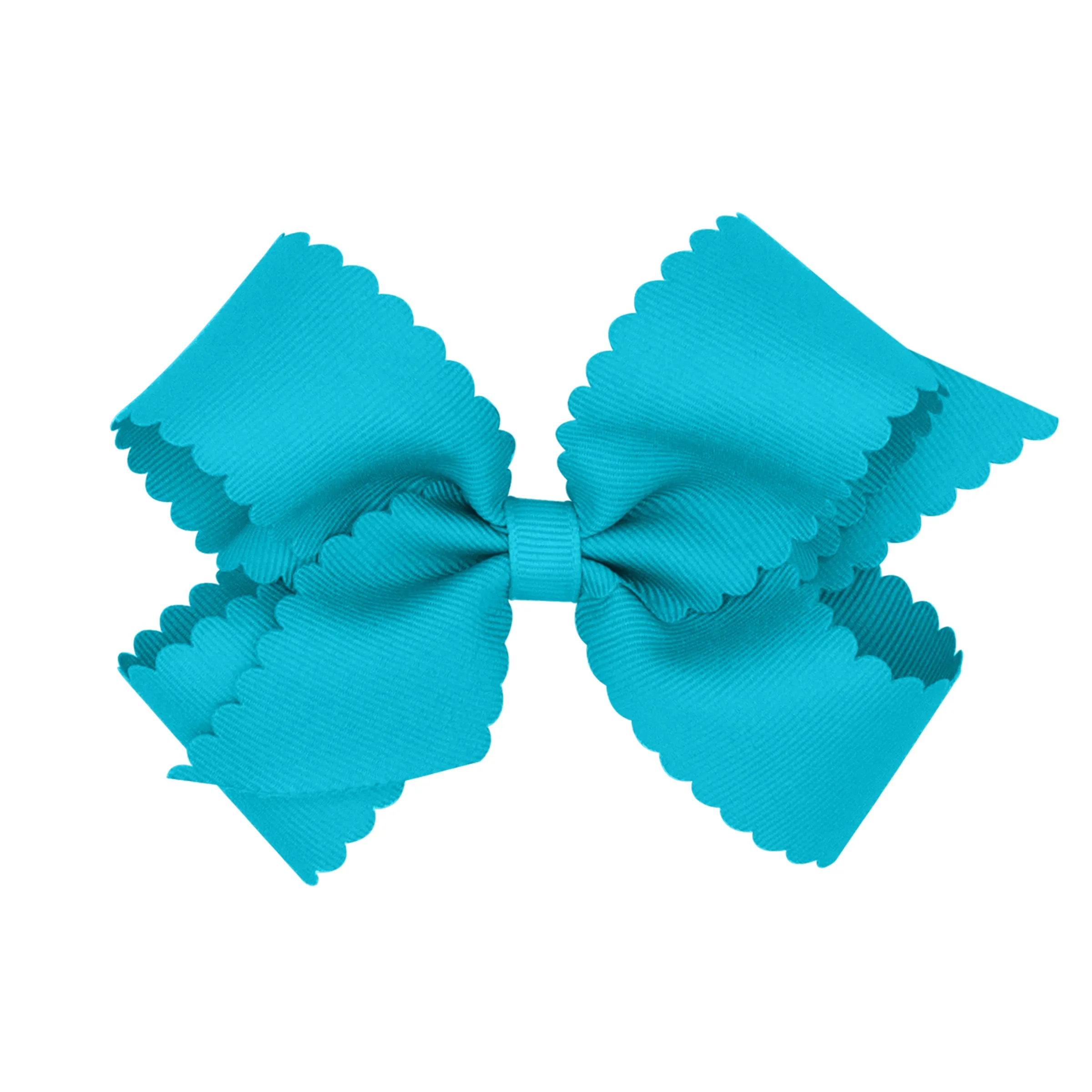 Medium Grosgrain Scallop Edge Hair Bow on Clippie