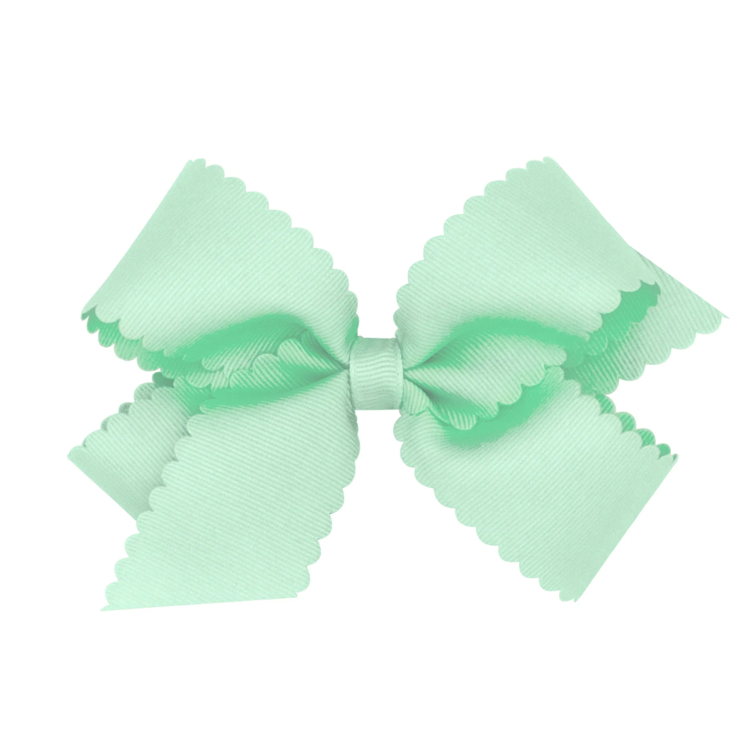 Medium Grosgrain Scallop Edge Hair Bow on Clippie