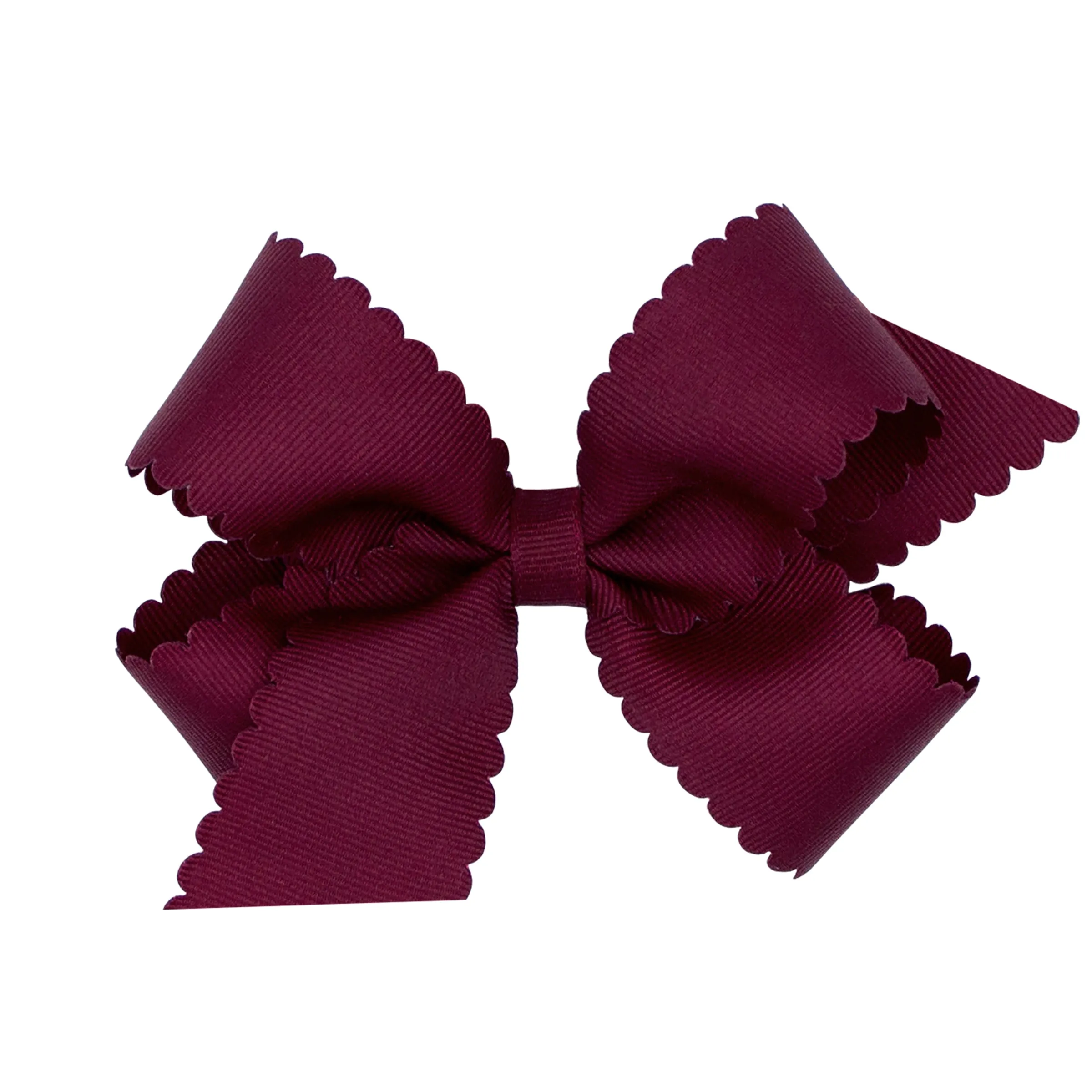Medium Grosgrain Scallop Edge Hair Bow on Clippie