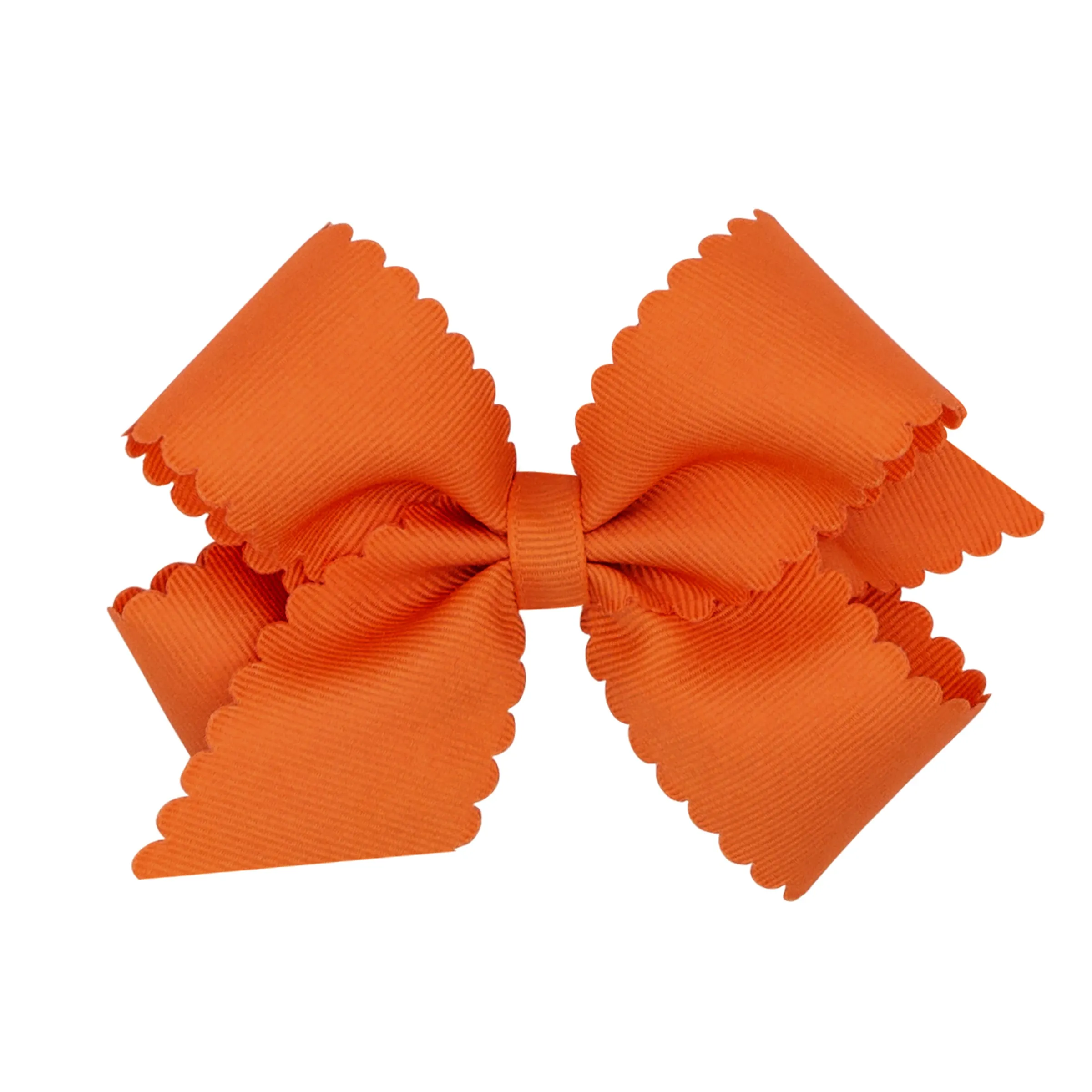 Medium Grosgrain Scallop Edge Hair Bow on Clippie