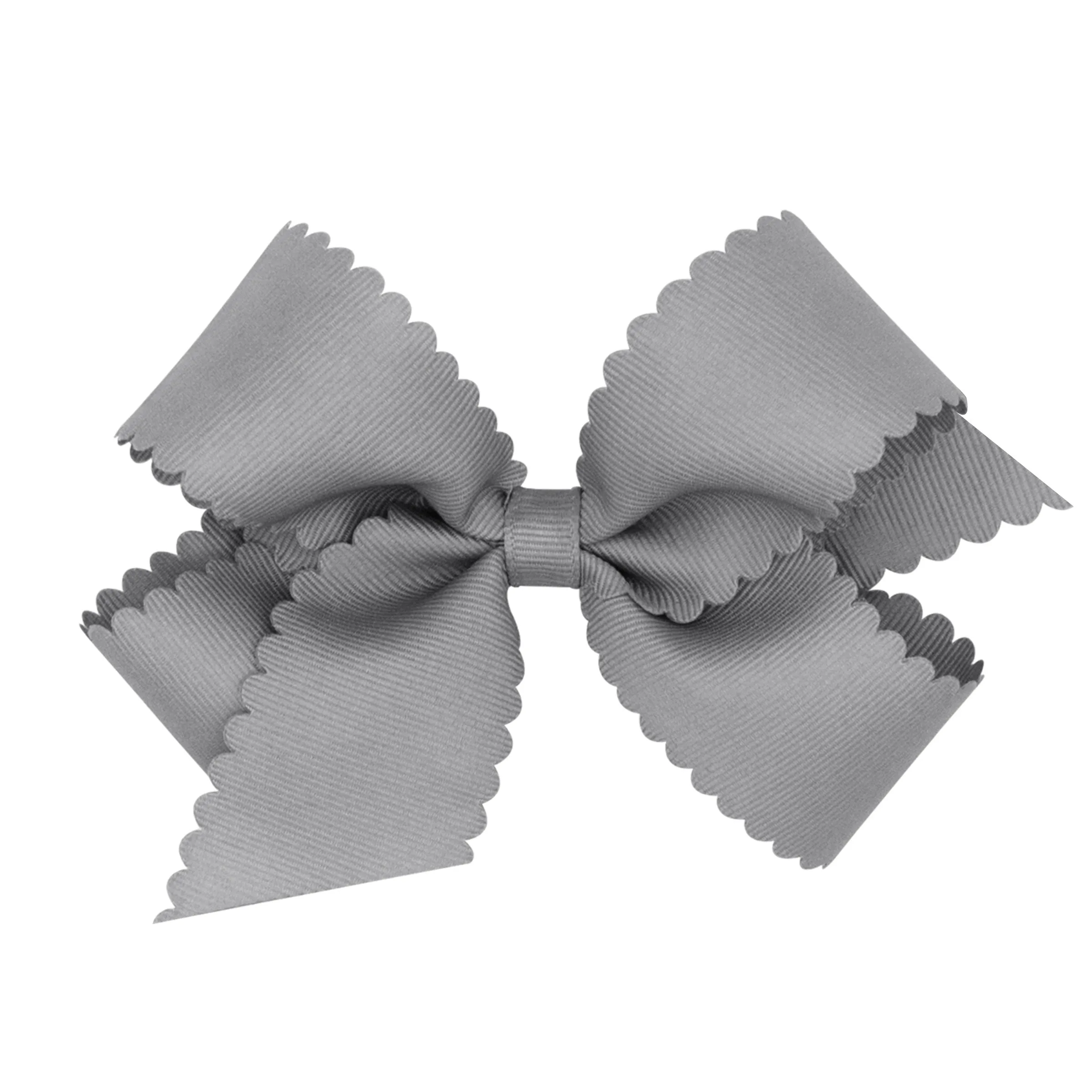 Medium Grosgrain Scallop Edge Hair Bow on Clippie