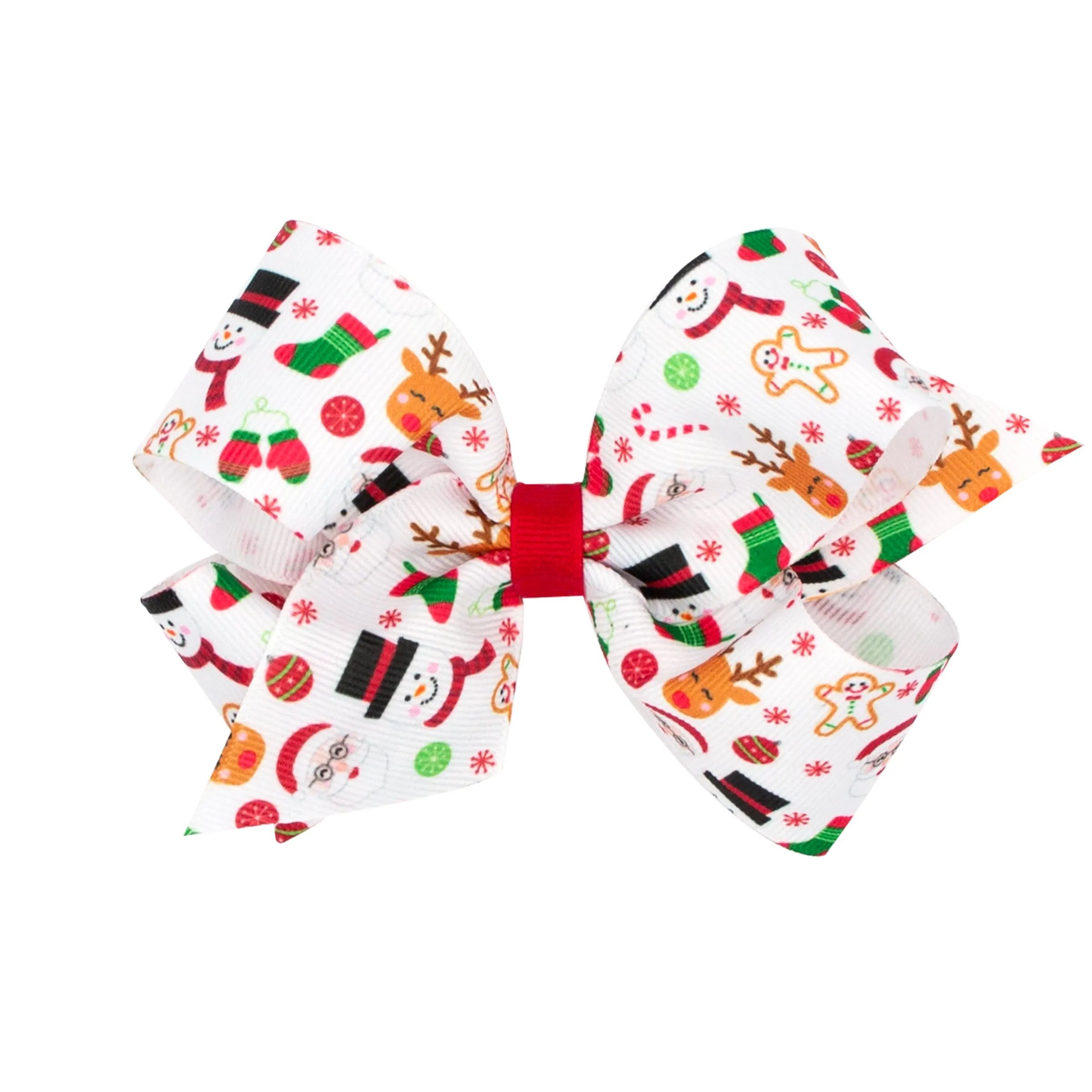 Medium Holiday Grosgrain Printed Hair Bow on Clippie