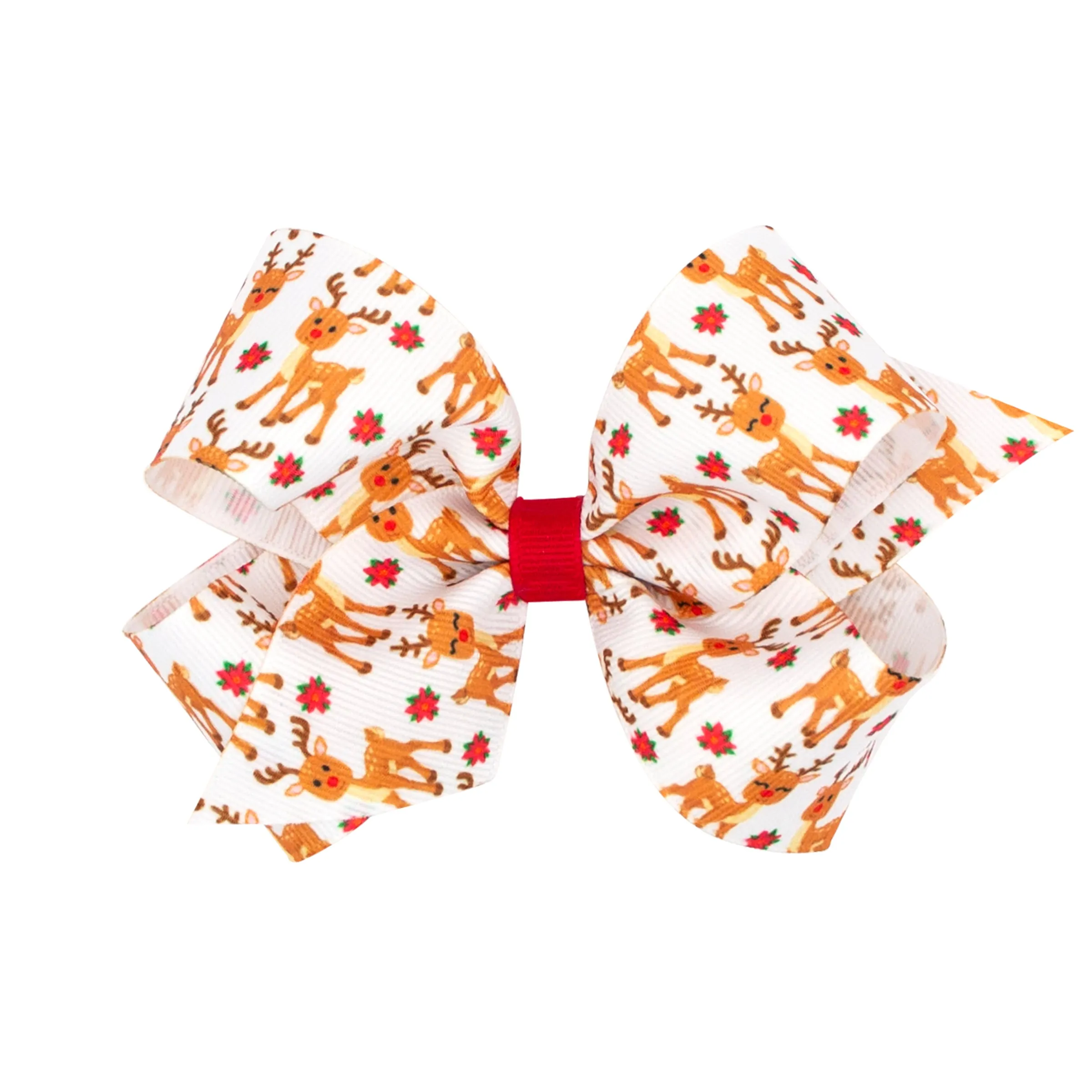 Medium Holiday Grosgrain Printed Hair Bow on Clippie
