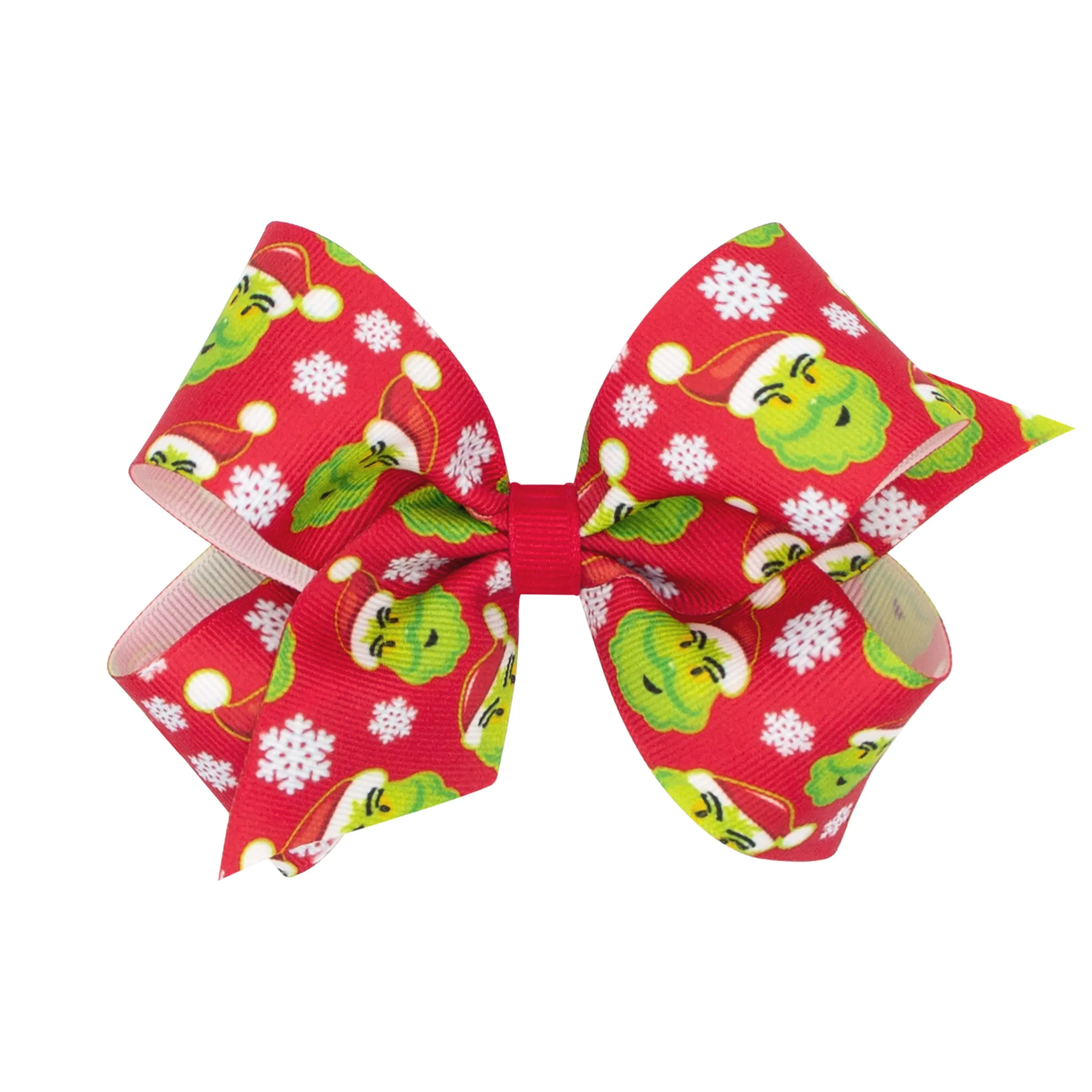 Medium Holiday Grosgrain Printed Hair Bow on Clippie