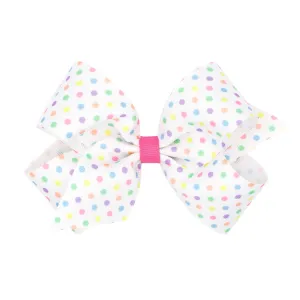 Medium Printed Easter Hair Bow on Clippie - Dot