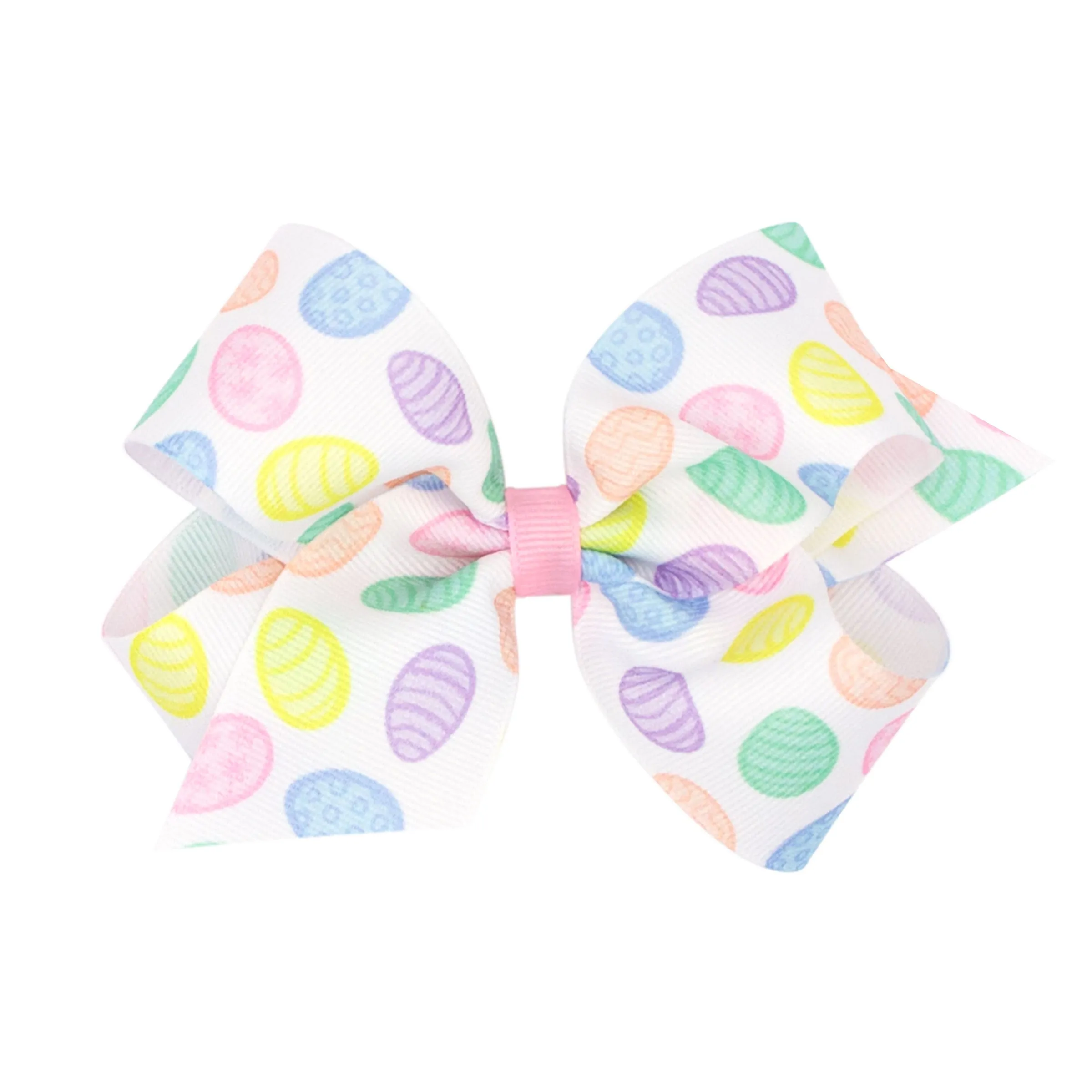 Medium Printed Easter Hair Bow on Clippie - Egg