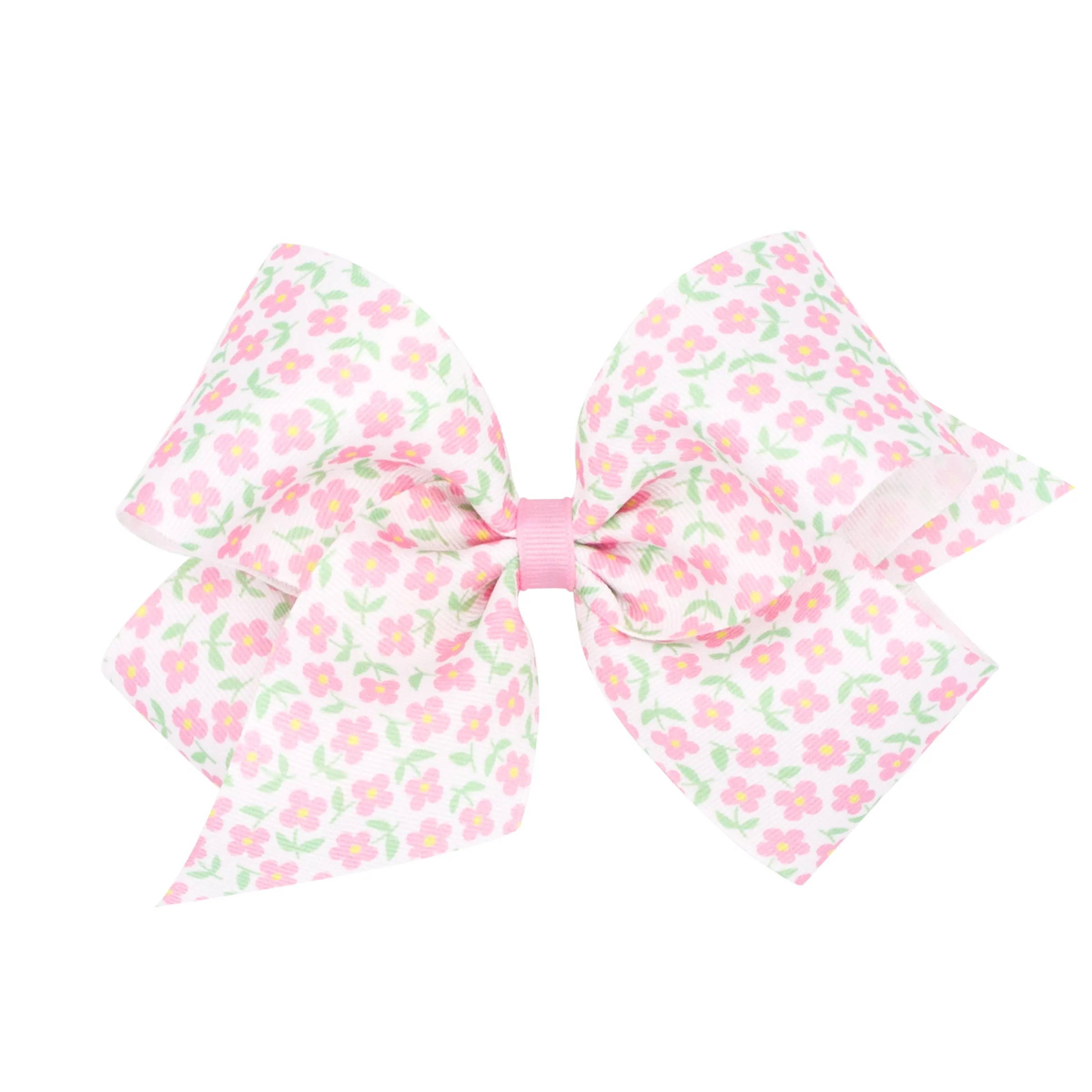 Medium Tiny Floral Hair Bow on Clippie - 3 Colors