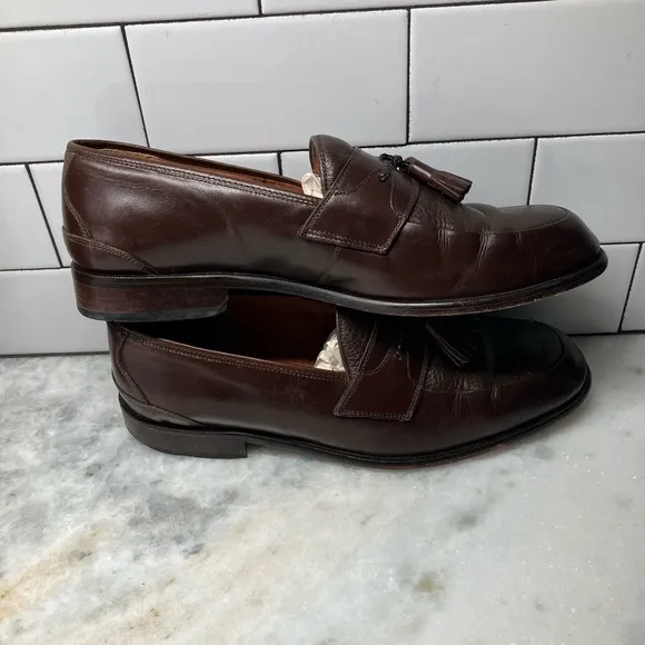 Men’s brass boot, tassel, loafers leather, Spain, brown 10 1/2