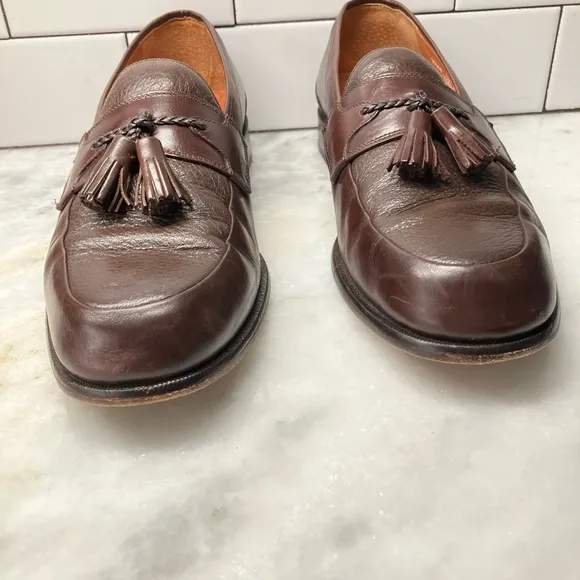 Men’s brass boot, tassel, loafers leather, Spain, brown 10 1/2