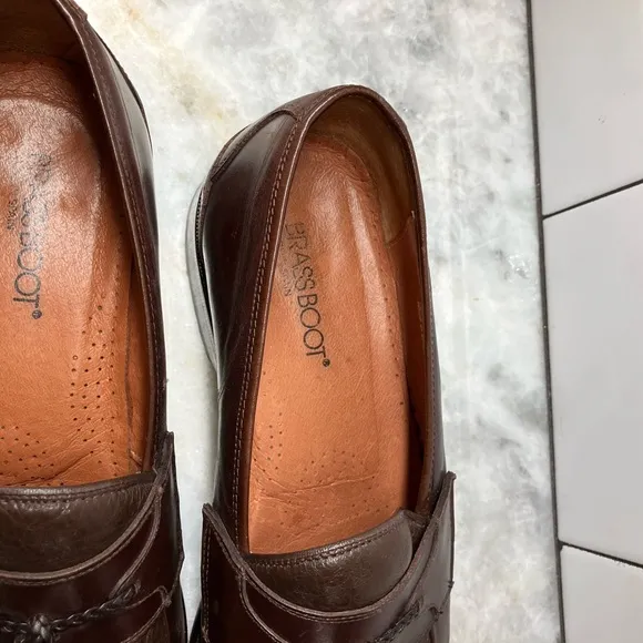 Men’s brass boot, tassel, loafers leather, Spain, brown 10 1/2
