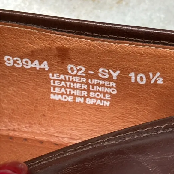 Men’s brass boot, tassel, loafers leather, Spain, brown 10 1/2