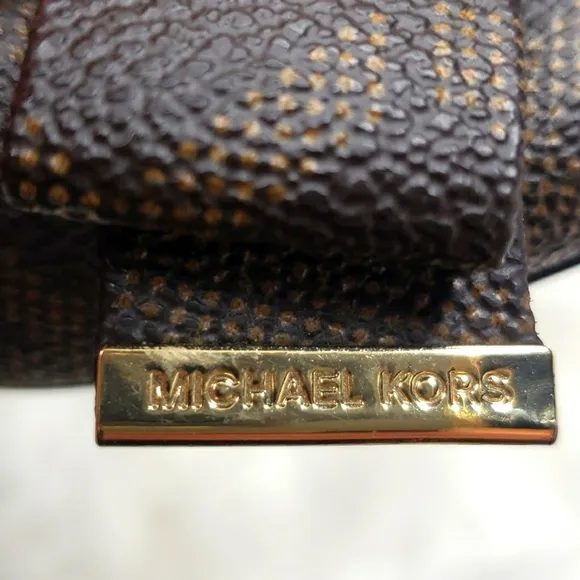 Michael Kors Brown Monogram Logo Bow Flats Size 10