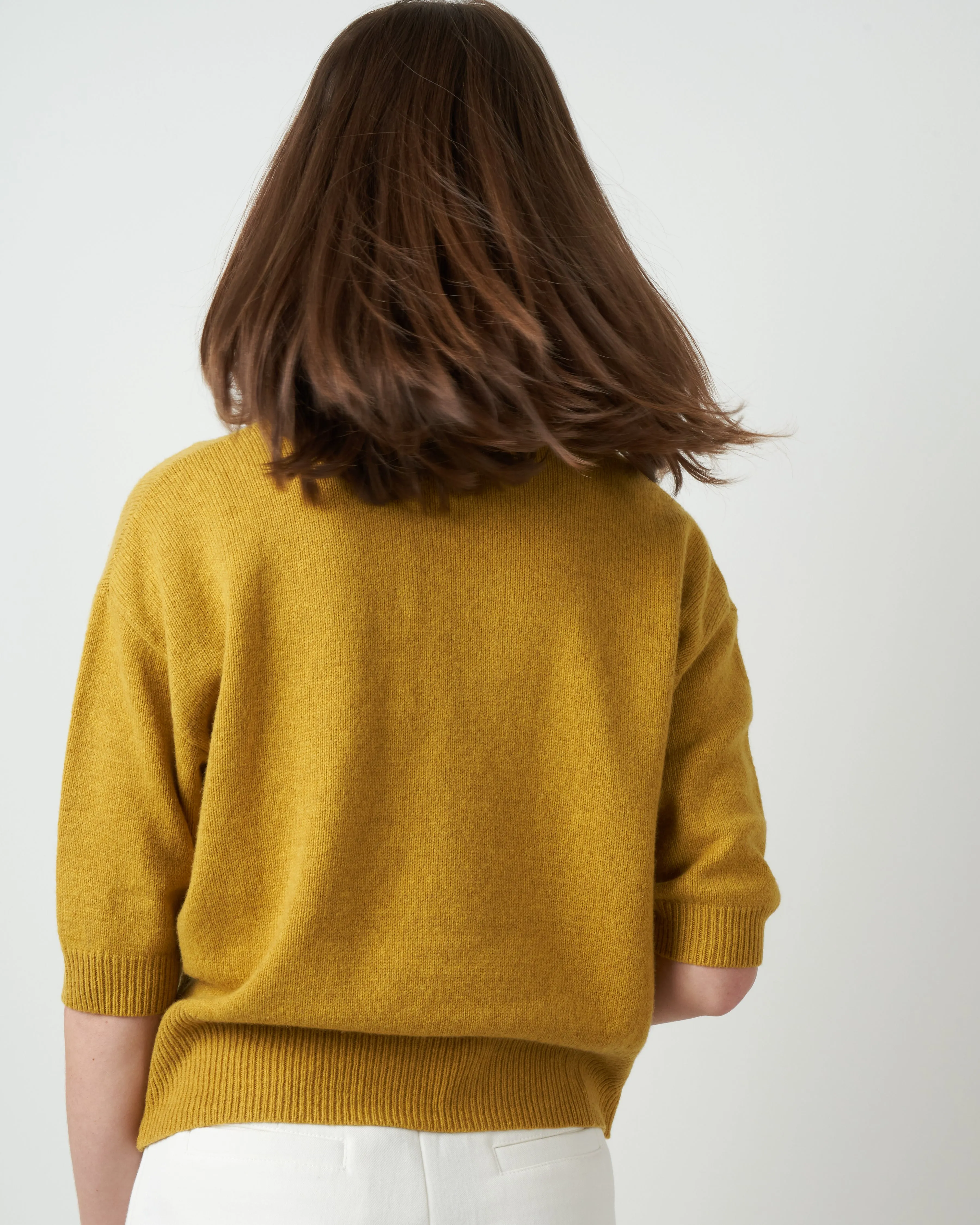 mid sleeve pullover - mustard