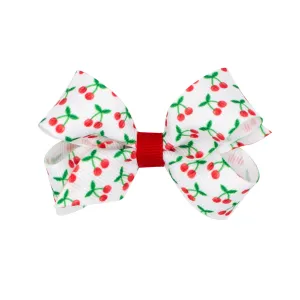 Mini Fruit Print Grosgrain Print Hair Bow on Clippie