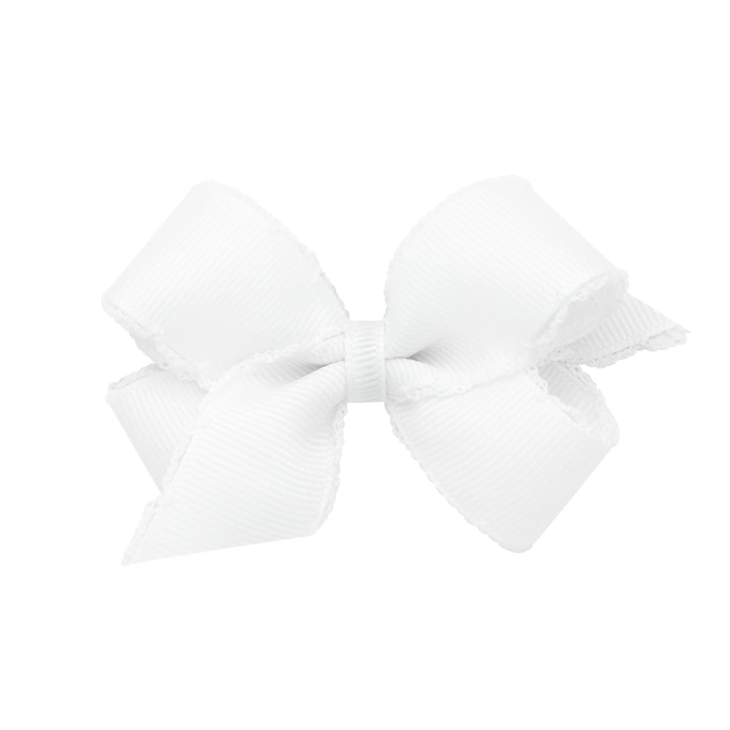 Mini Grosgrain Moonstitch Hair Bow on Clippie - 6 Colors