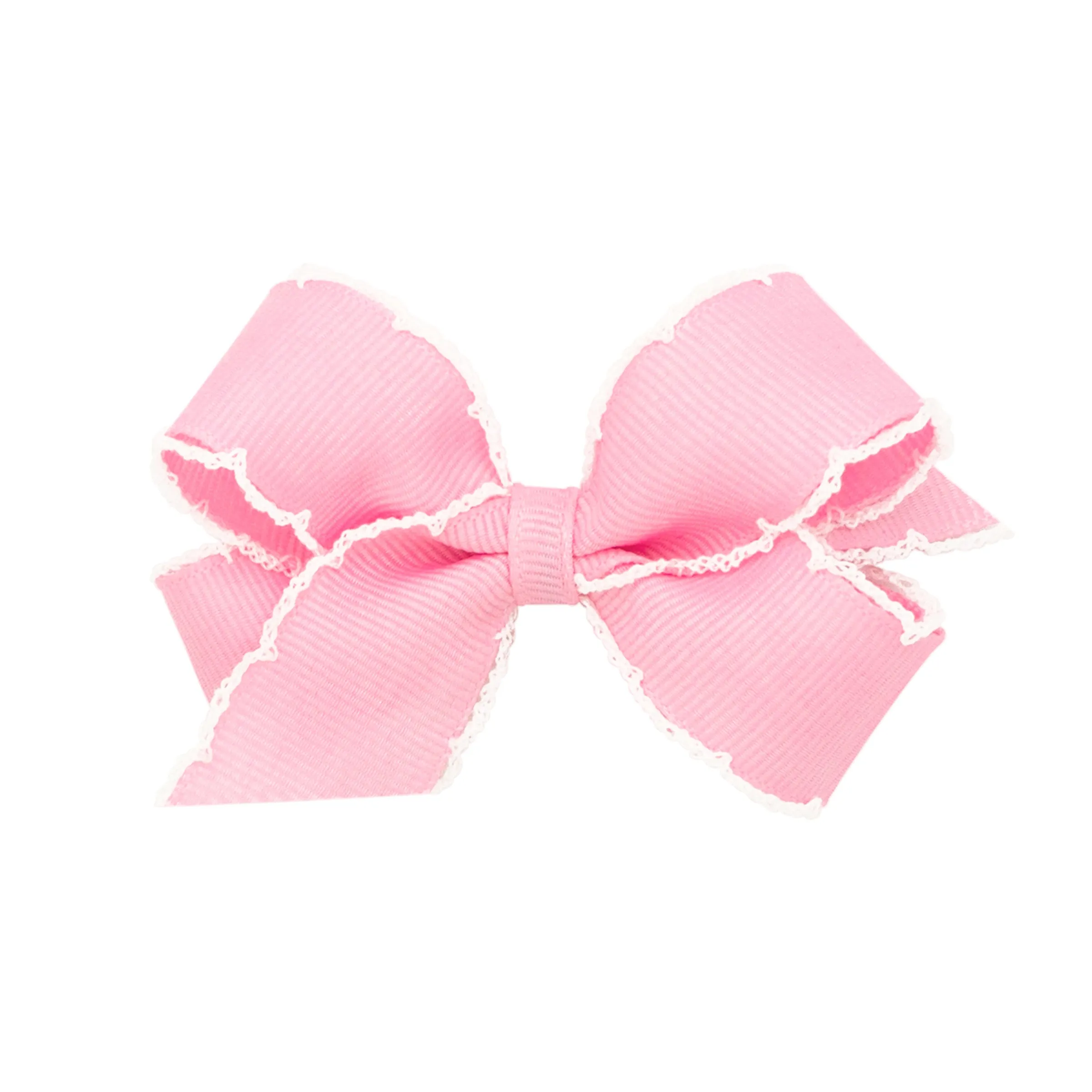Mini Grosgrain Moonstitch Hair Bow on Clippie - 6 Colors