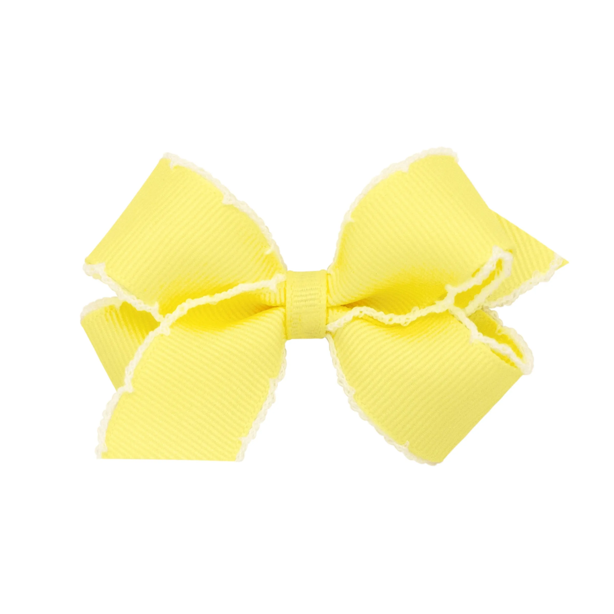 Mini Grosgrain Moonstitch Hair Bow on Clippie - 6 Colors