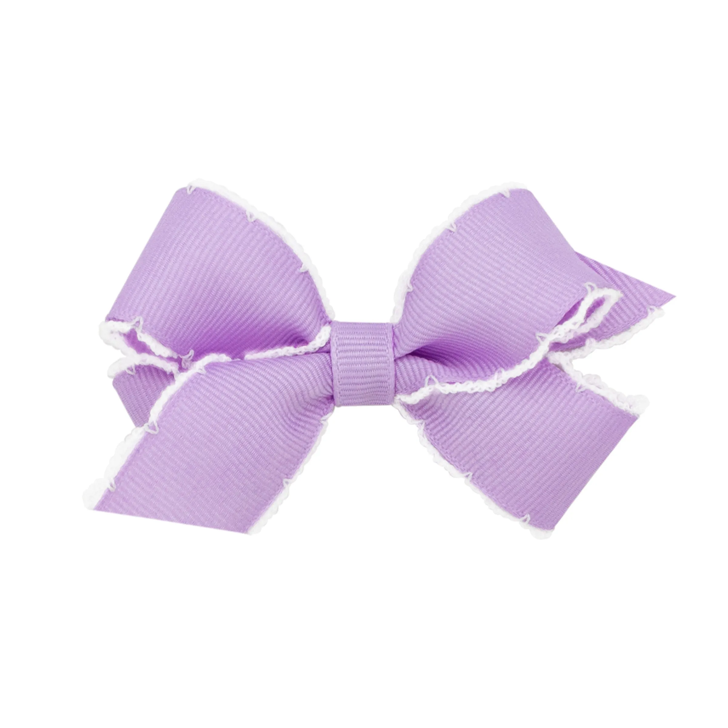 Mini Grosgrain Moonstitch Hair Bow on Clippie - 6 Colors