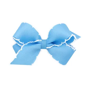 Mini Grosgrain Moonstitch Hair Bow on Clippie - 6 Colors