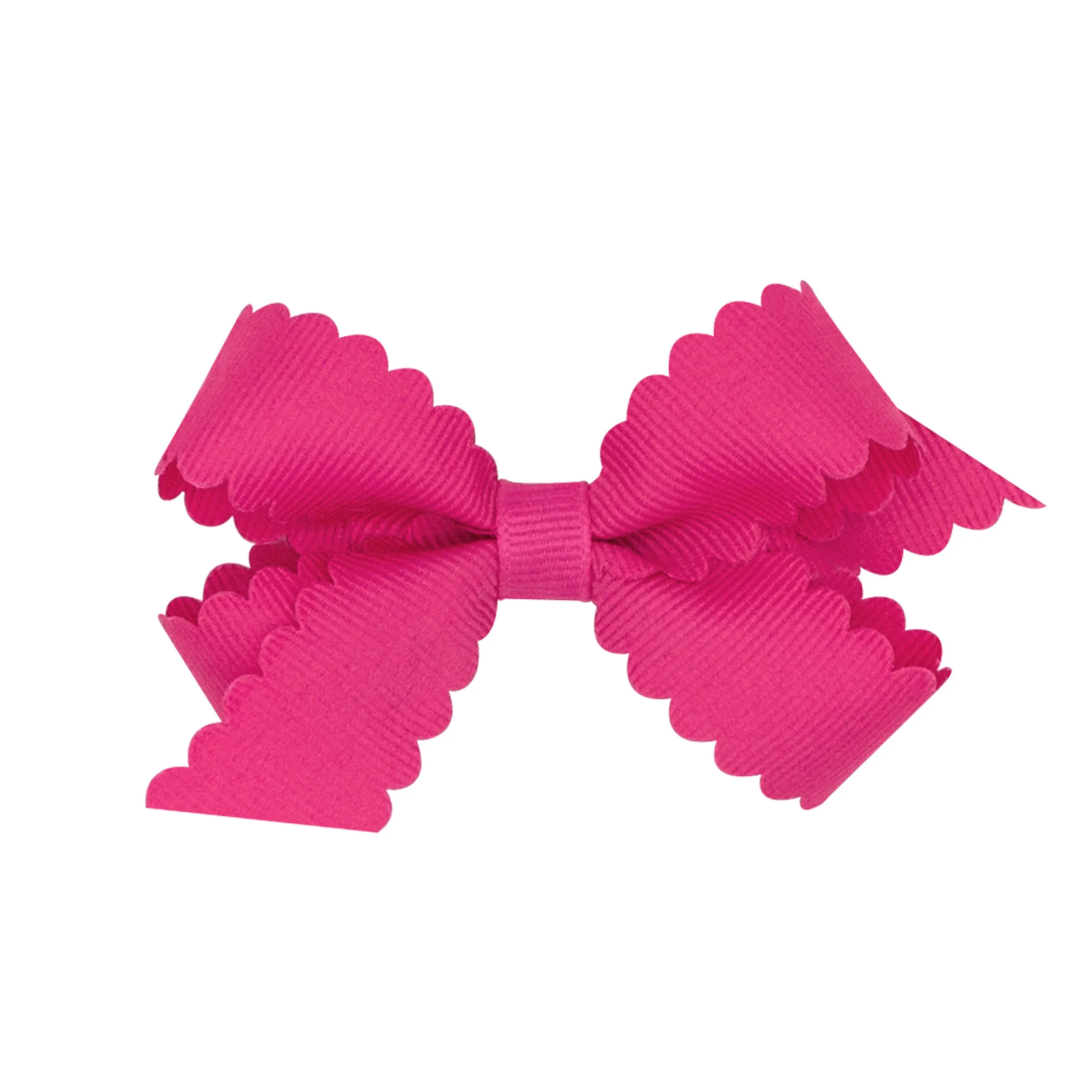 Mini Grosgrain Scallop Edge Hair Bow on Clippie