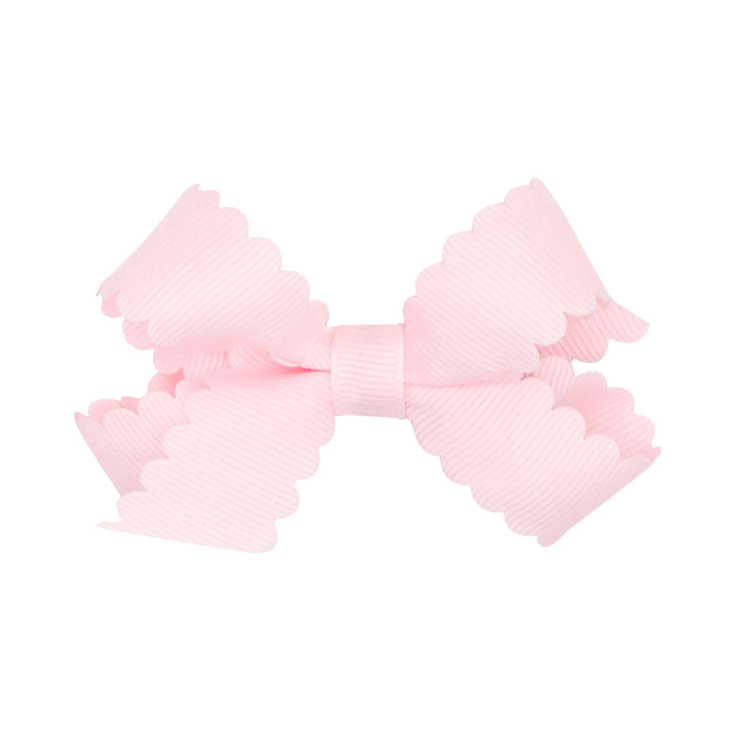 Mini Grosgrain Scallop Edge Hair Bow on Clippie