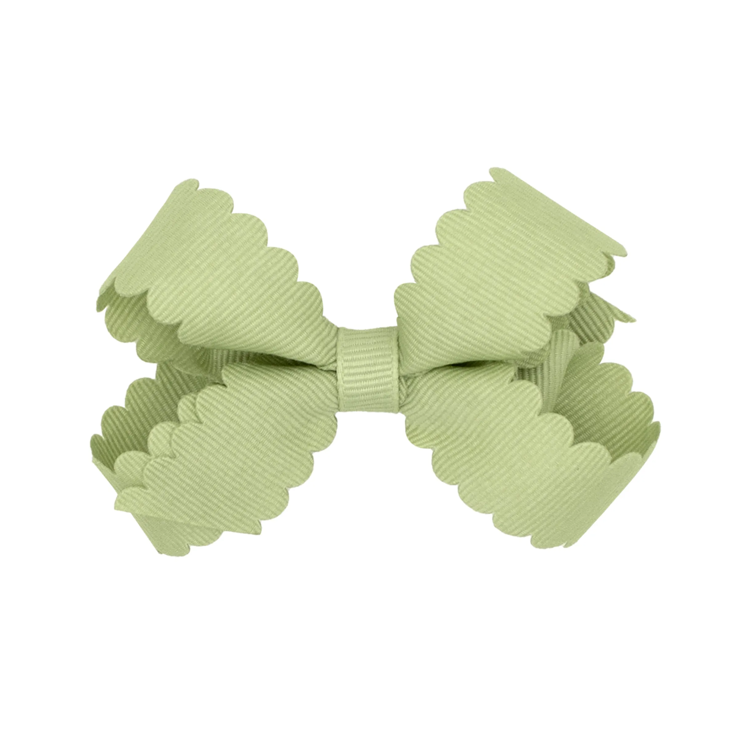 Mini Grosgrain Scallop Edge Hair Bow on Clippie