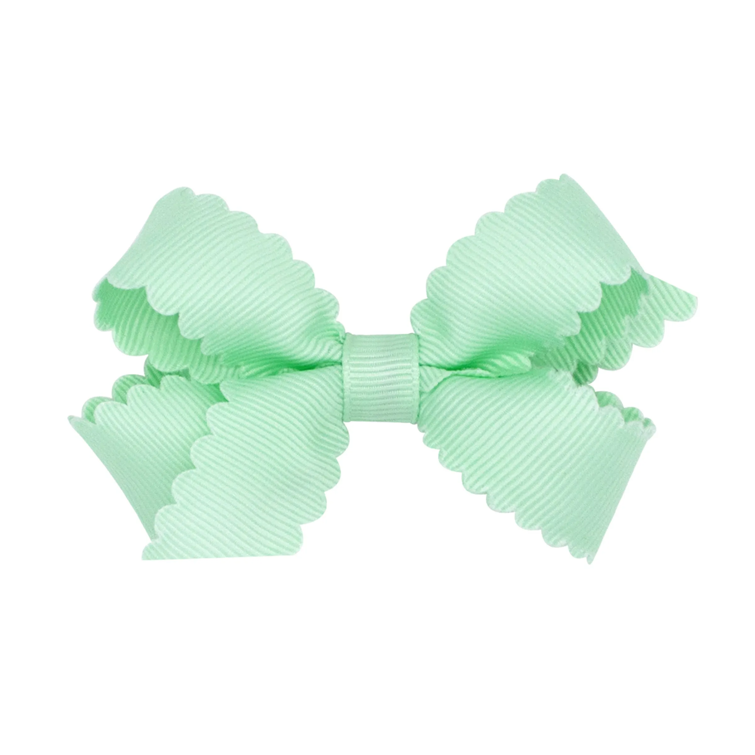 Mini Grosgrain Scallop Edge Hair Bow on Clippie