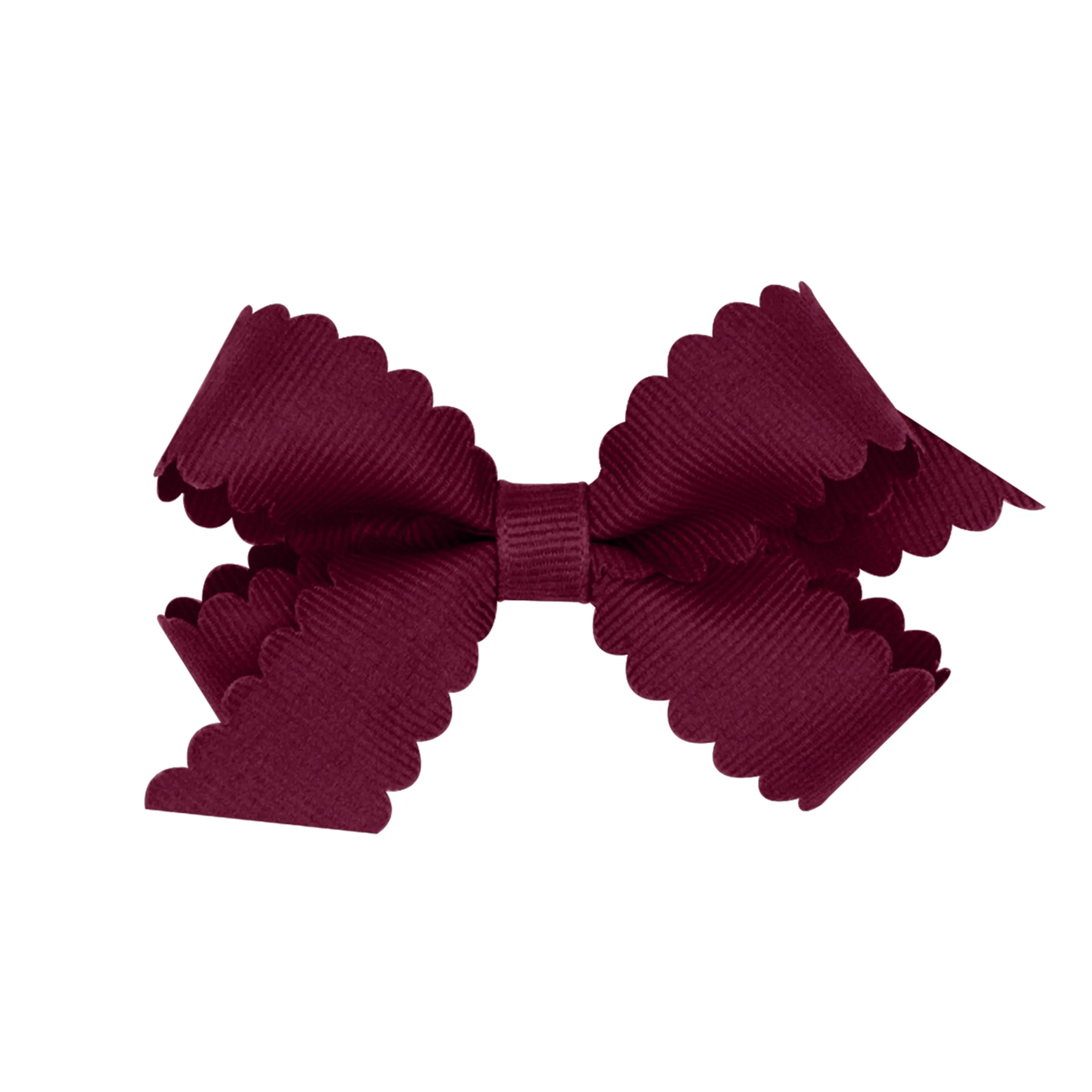 Mini Grosgrain Scallop Edge Hair Bow on Clippie