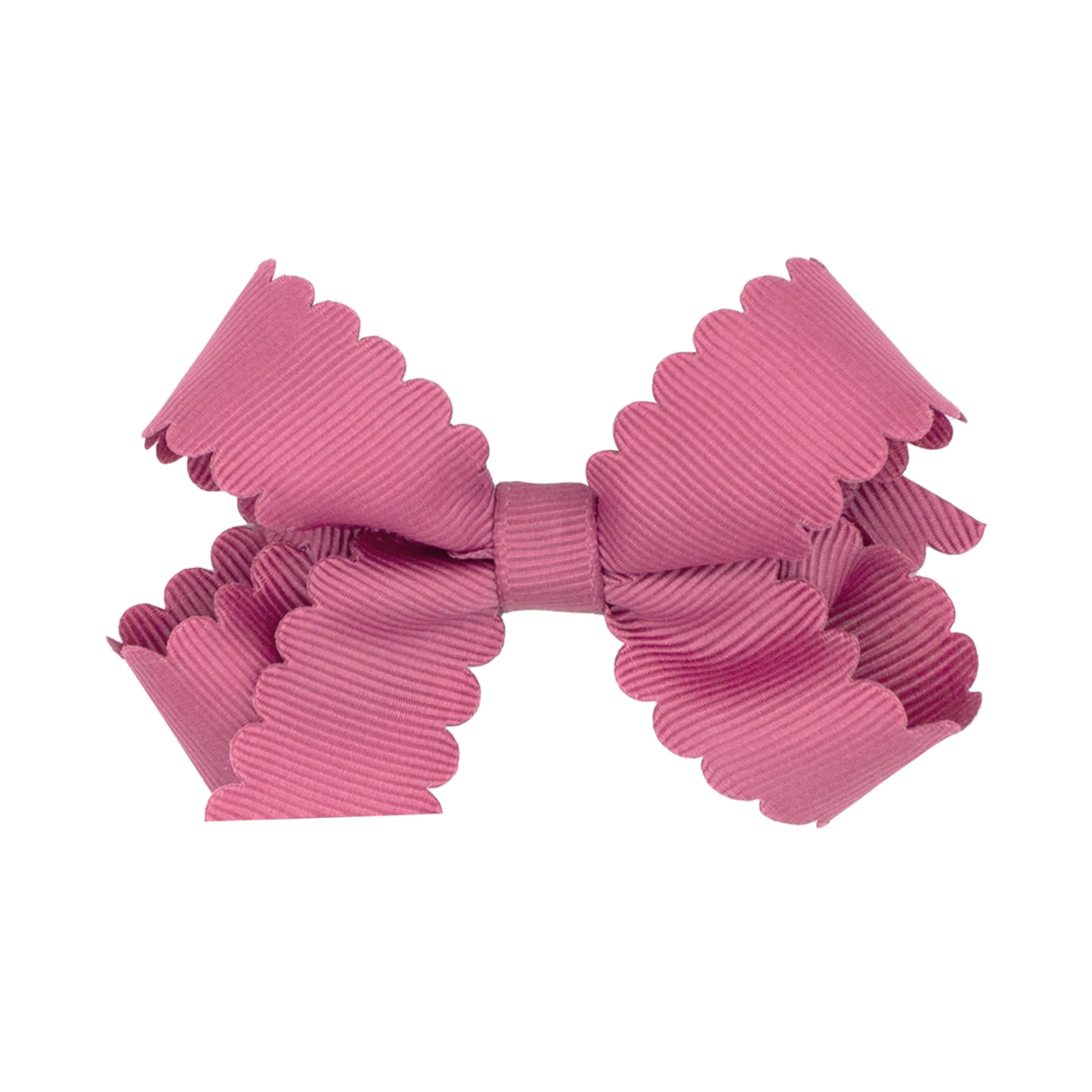 Mini Grosgrain Scallop Edge Hair Bow on Clippie