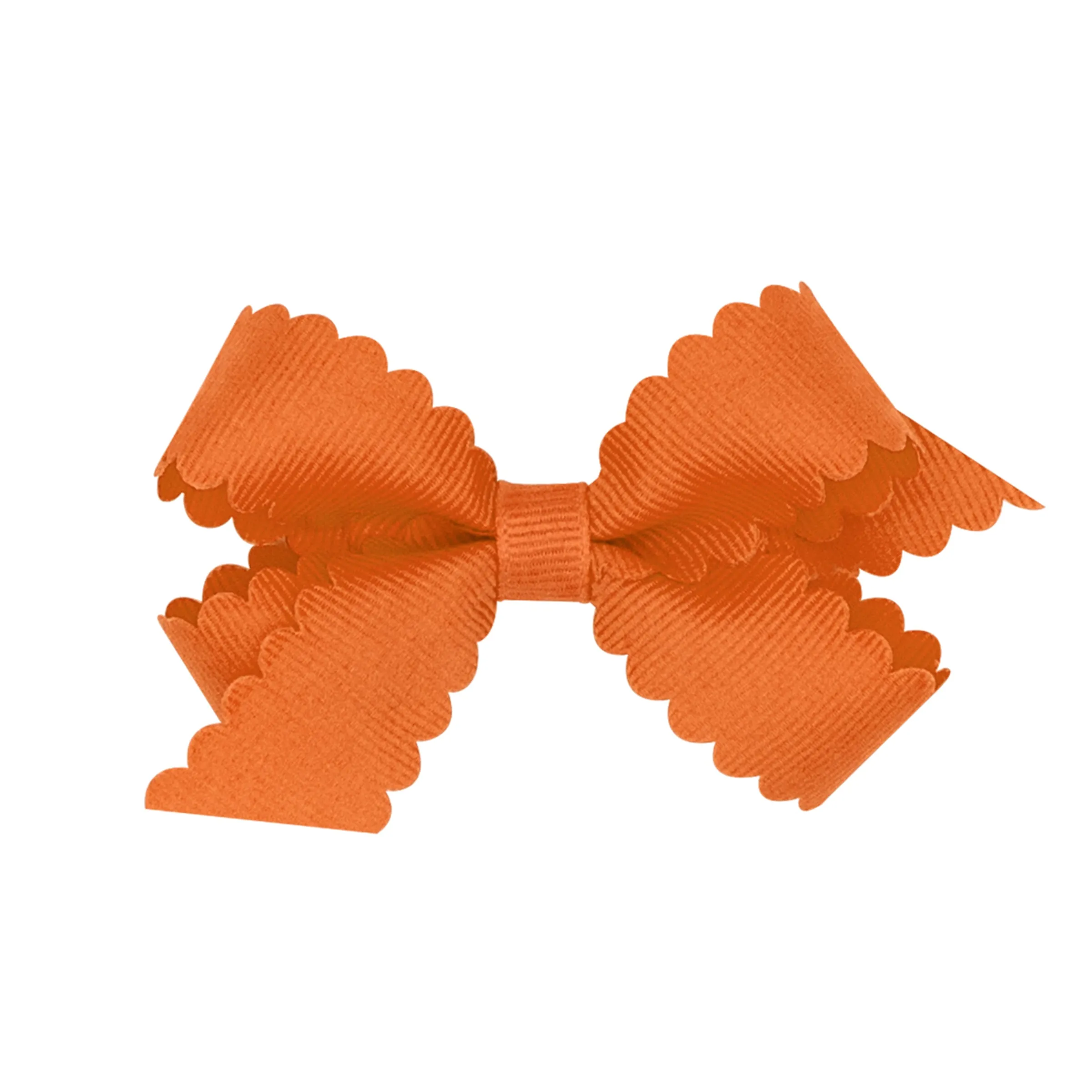 Mini Grosgrain Scallop Edge Hair Bow on Clippie