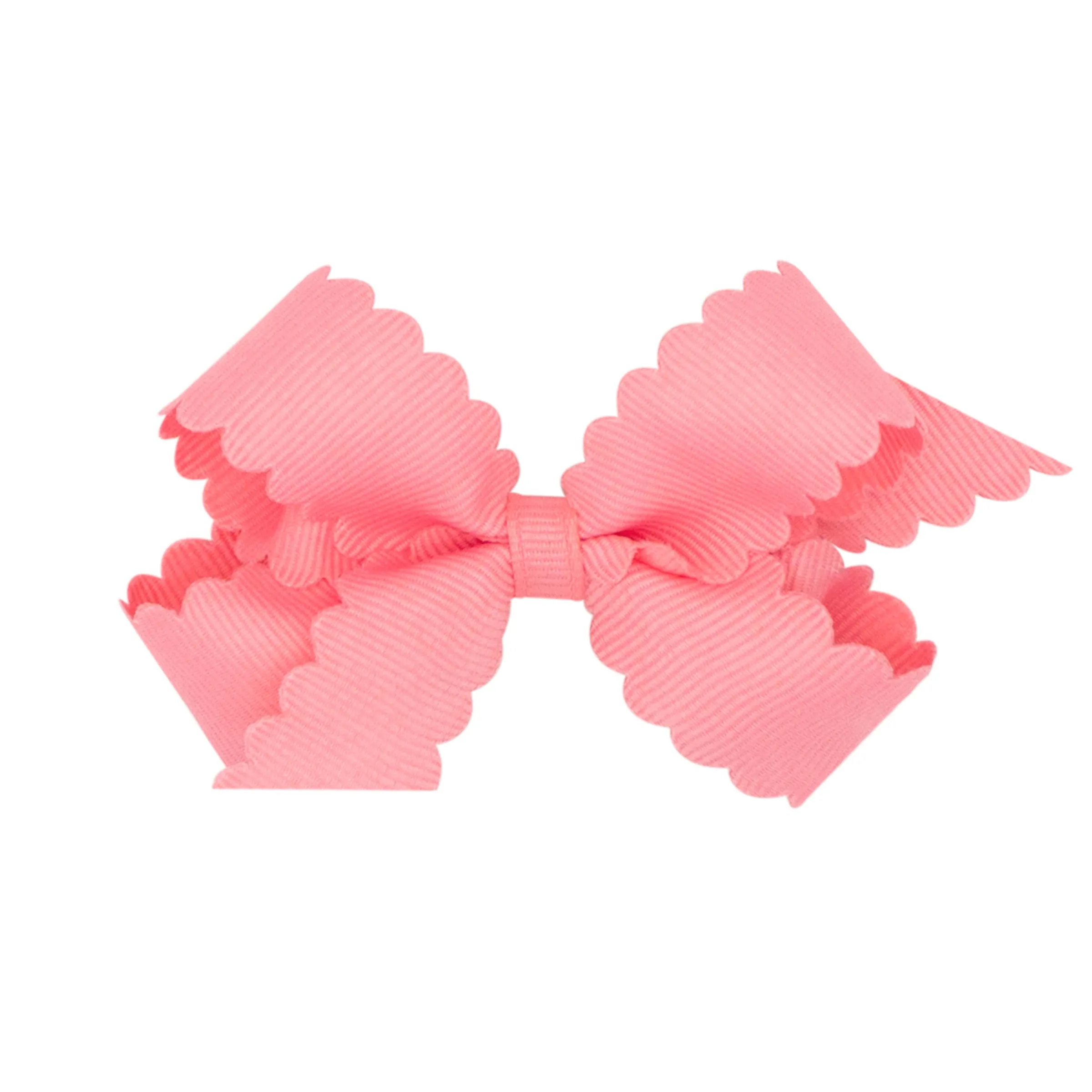 Mini Grosgrain Scallop Edge Hair Bow on Clippie
