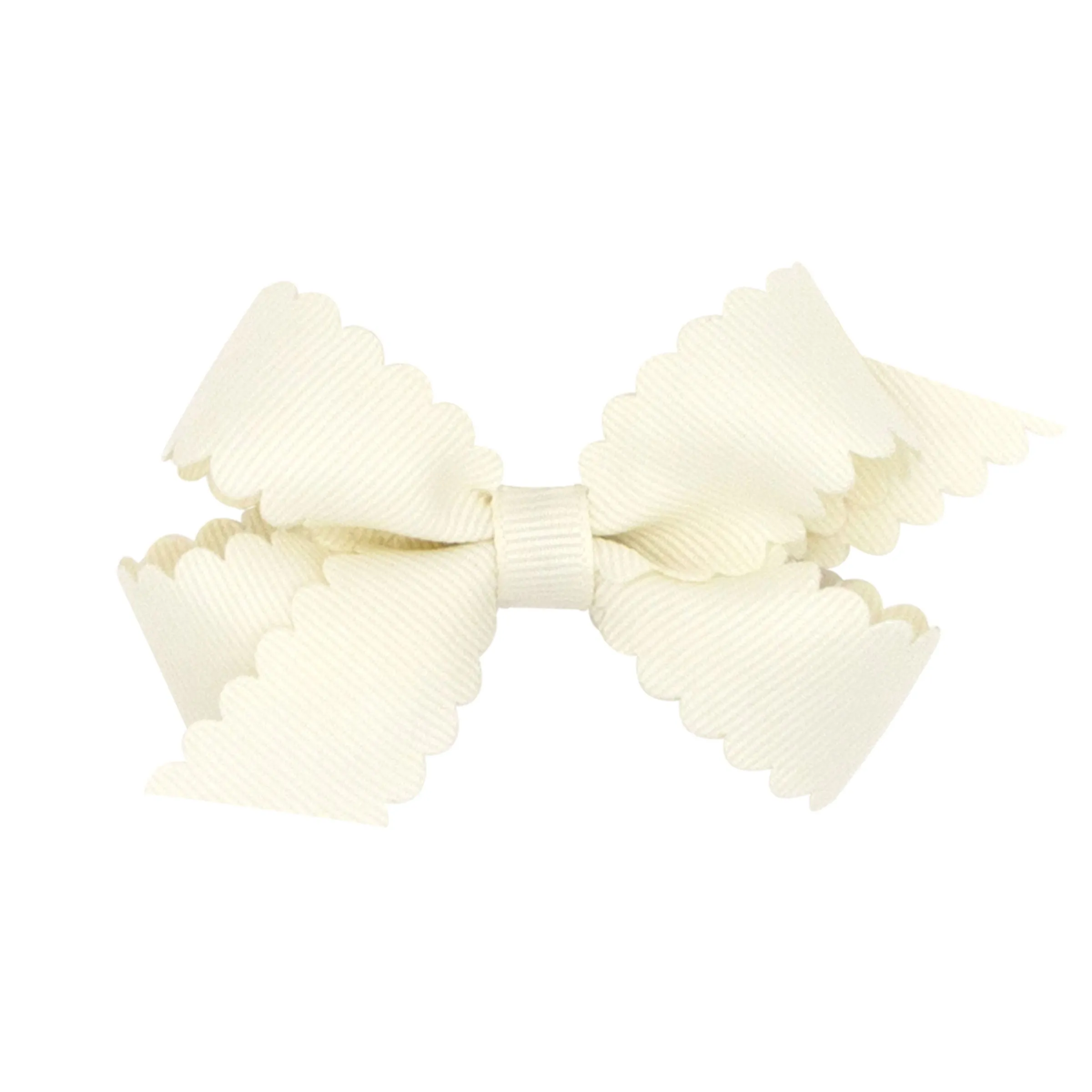 Mini Grosgrain Scallop Edge Hair Bow on Clippie