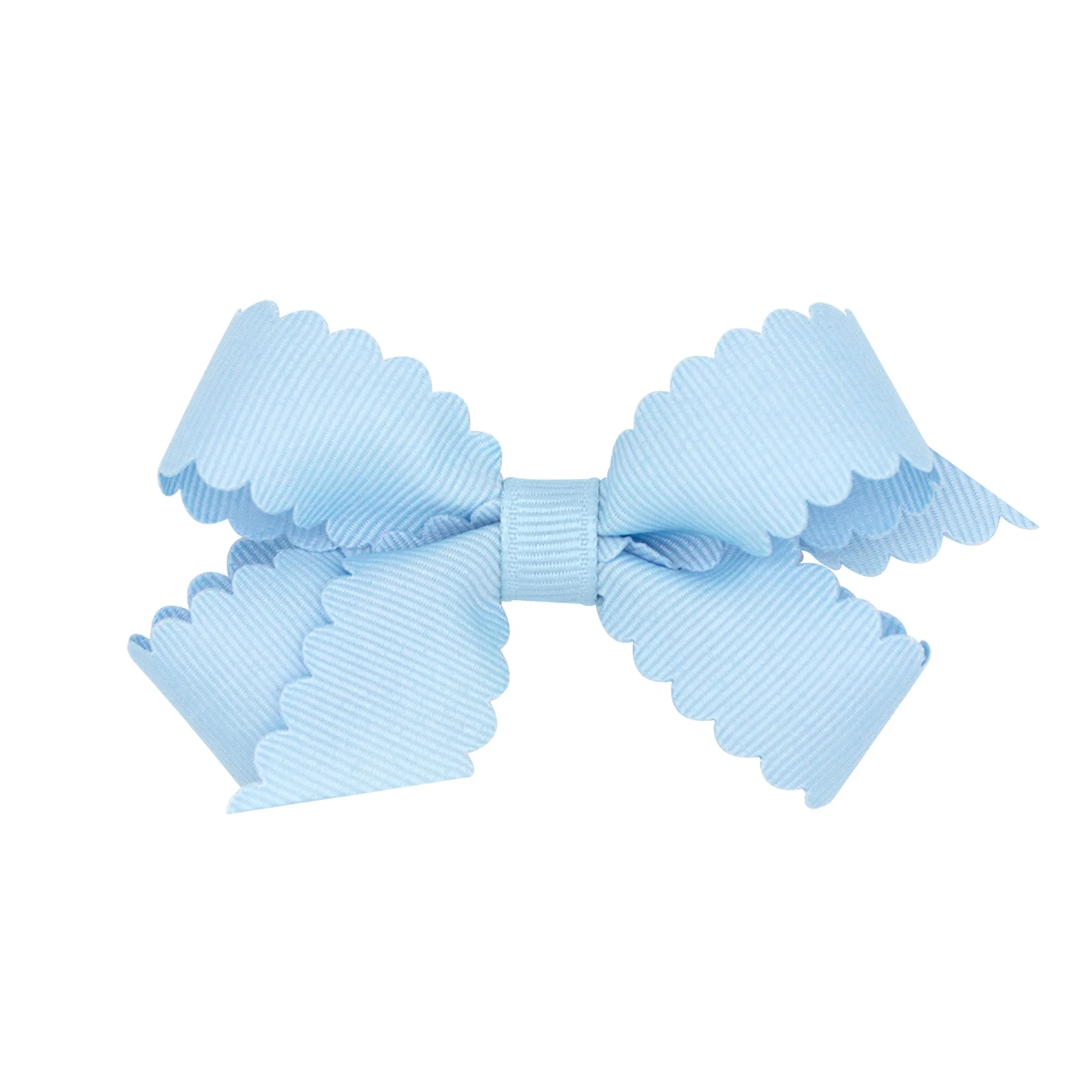 Mini Grosgrain Scallop Edge Hair Bow on Clippie