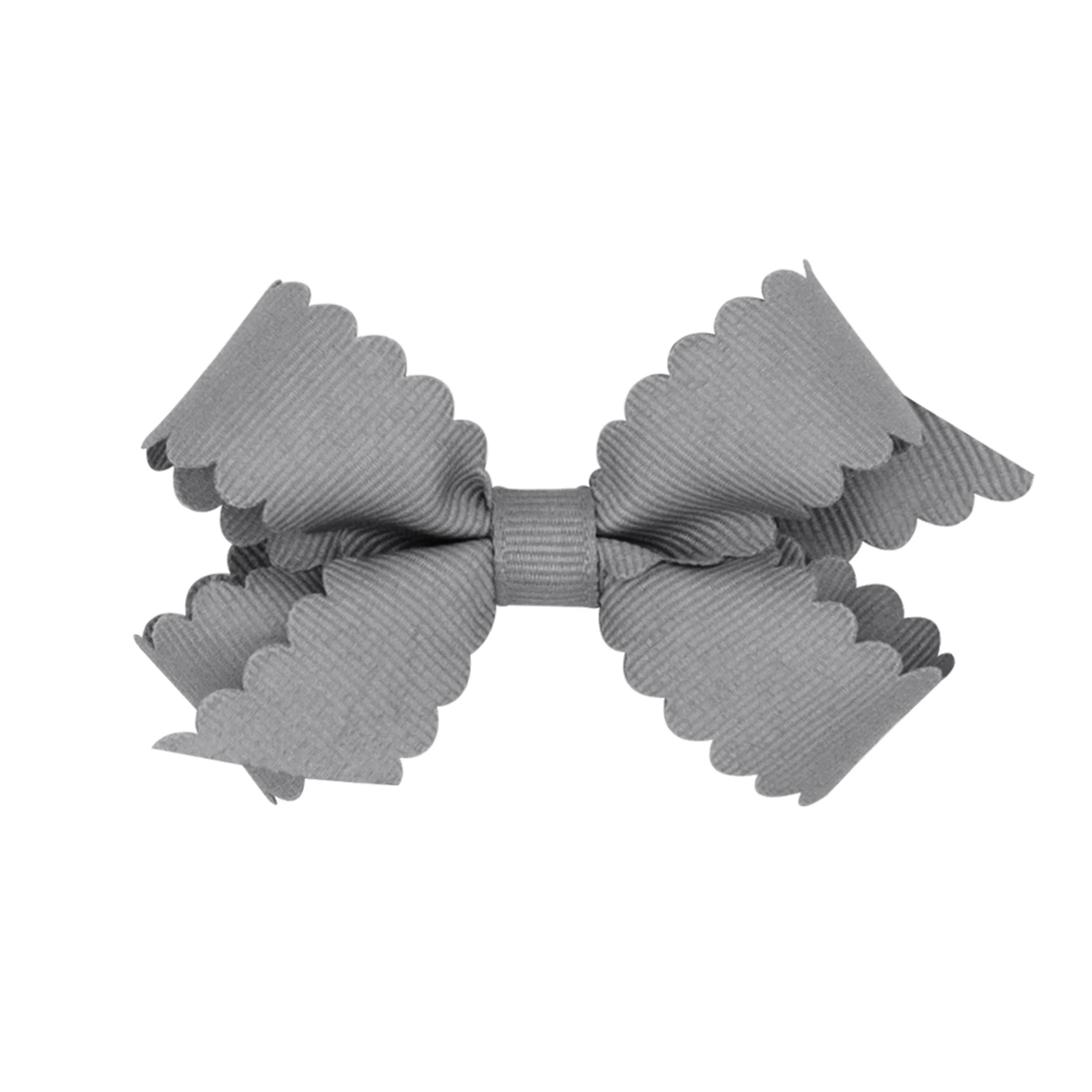 Mini Grosgrain Scallop Edge Hair Bow on Clippie