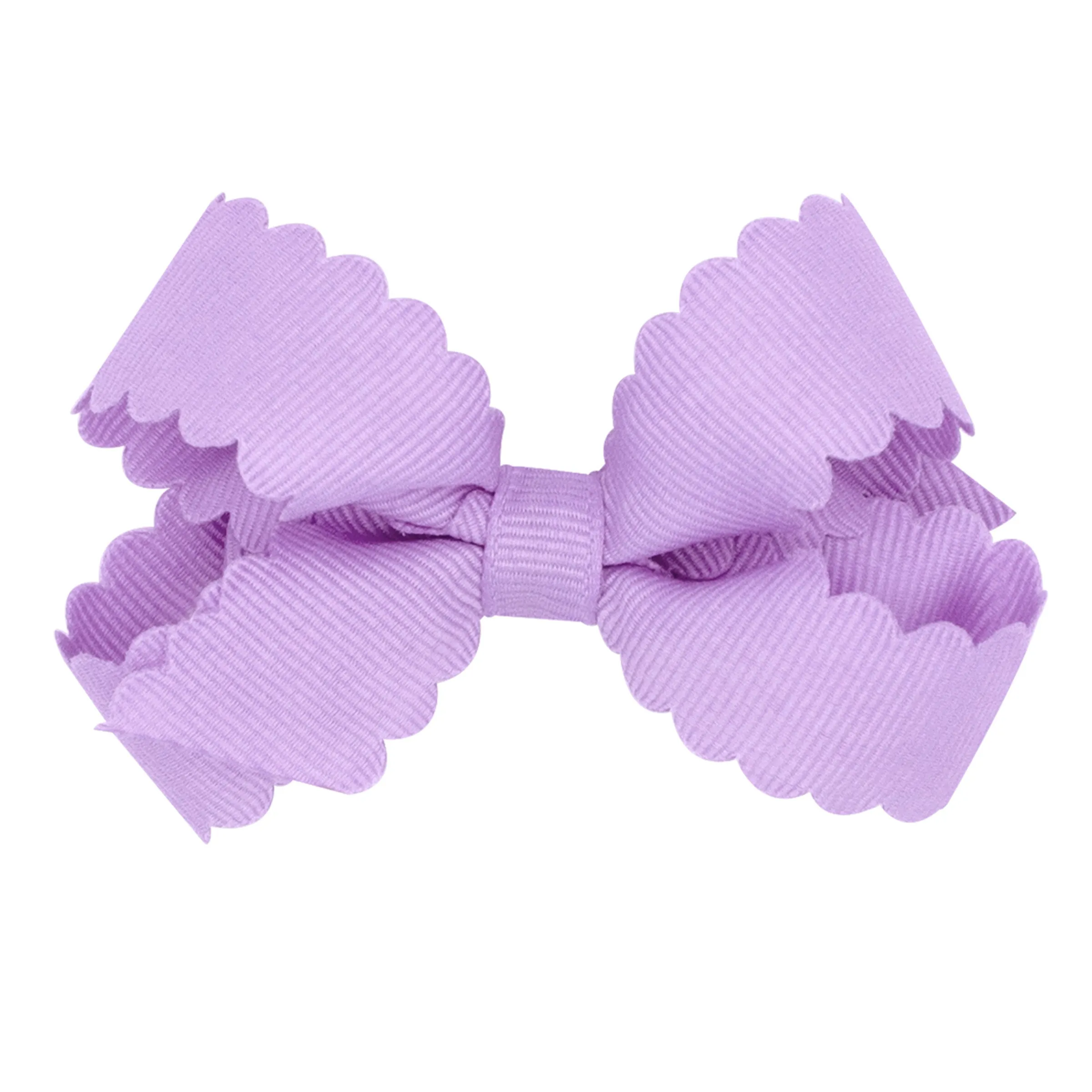 Mini Grosgrain Scallop Edge Hair Bow on Clippie