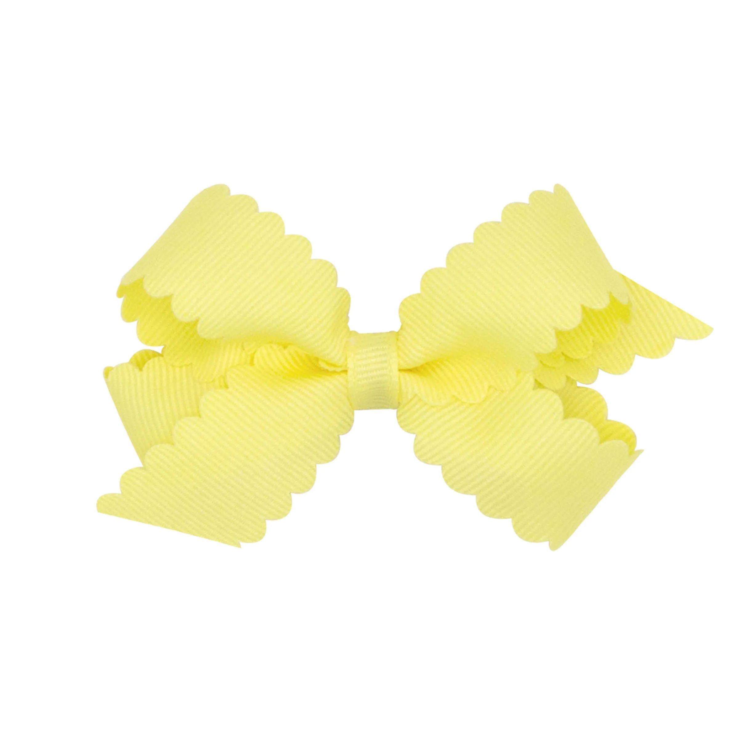 Mini Grosgrain Scallop Edge Hair Bow on Clippie
