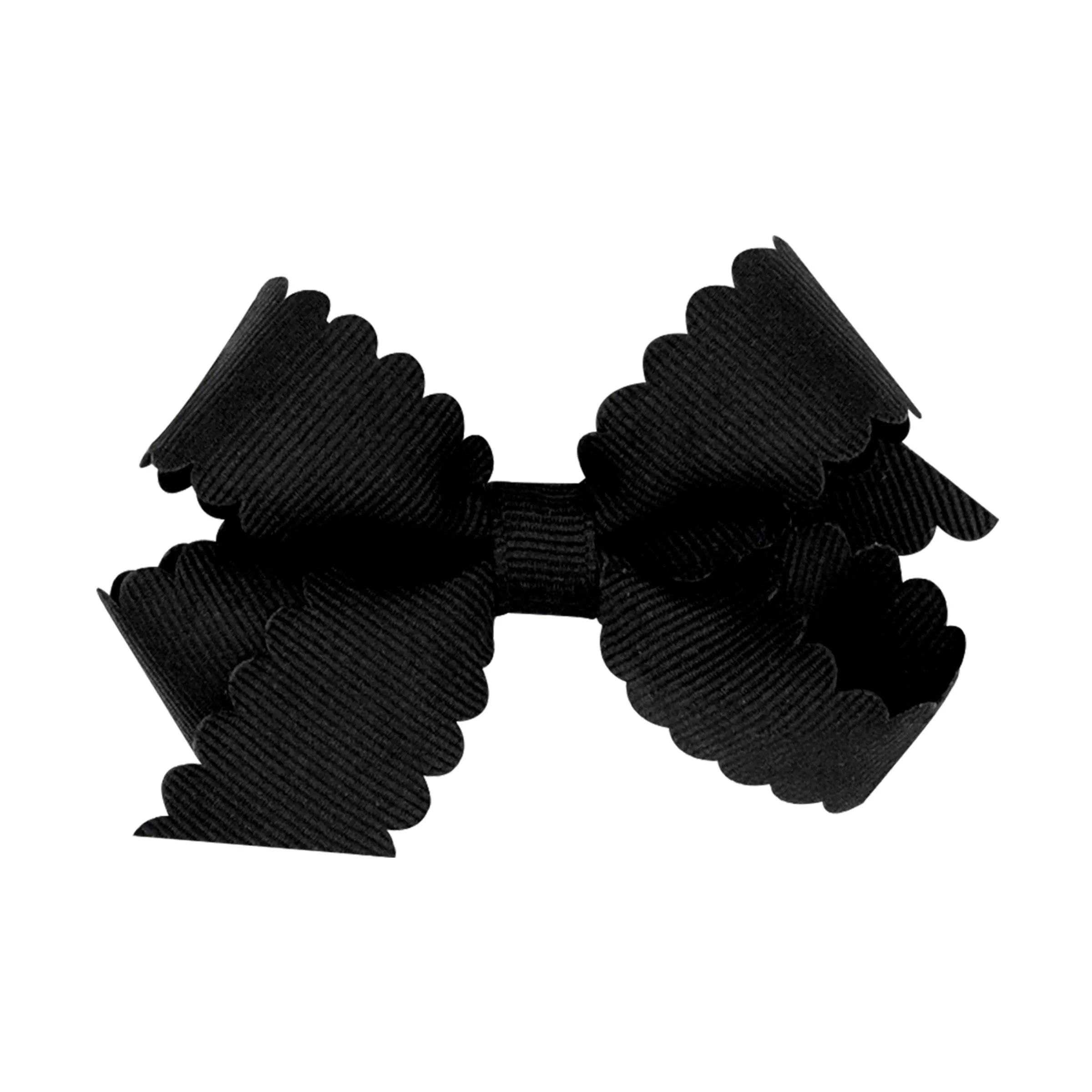 Mini Grosgrain Scallop Edge Hair Bow on Clippie