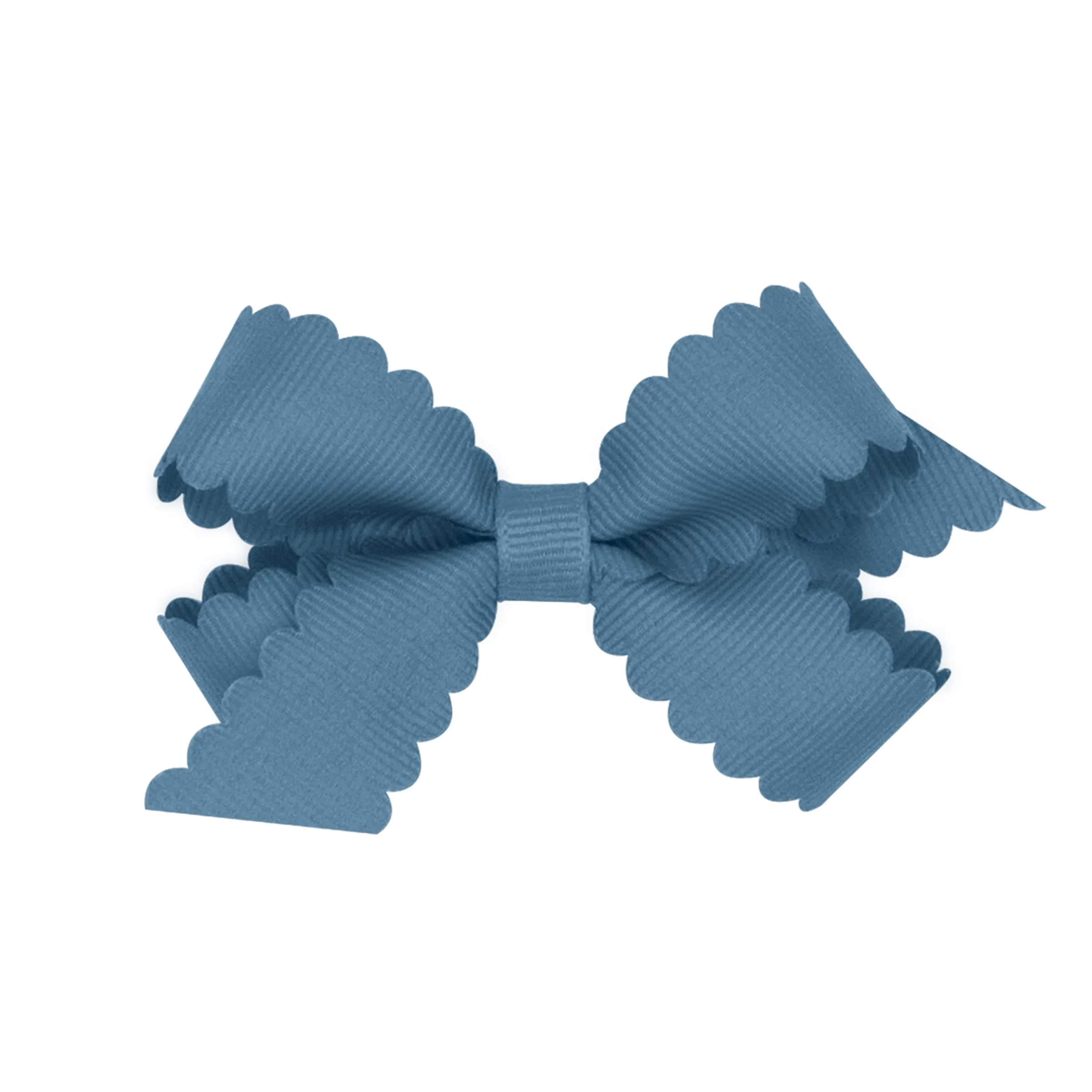 Mini Grosgrain Scallop Edge Hair Bow on Clippie