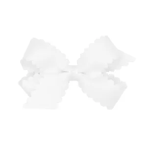 Mini Grosgrain Scallop Edge Hair Bow on Clippie