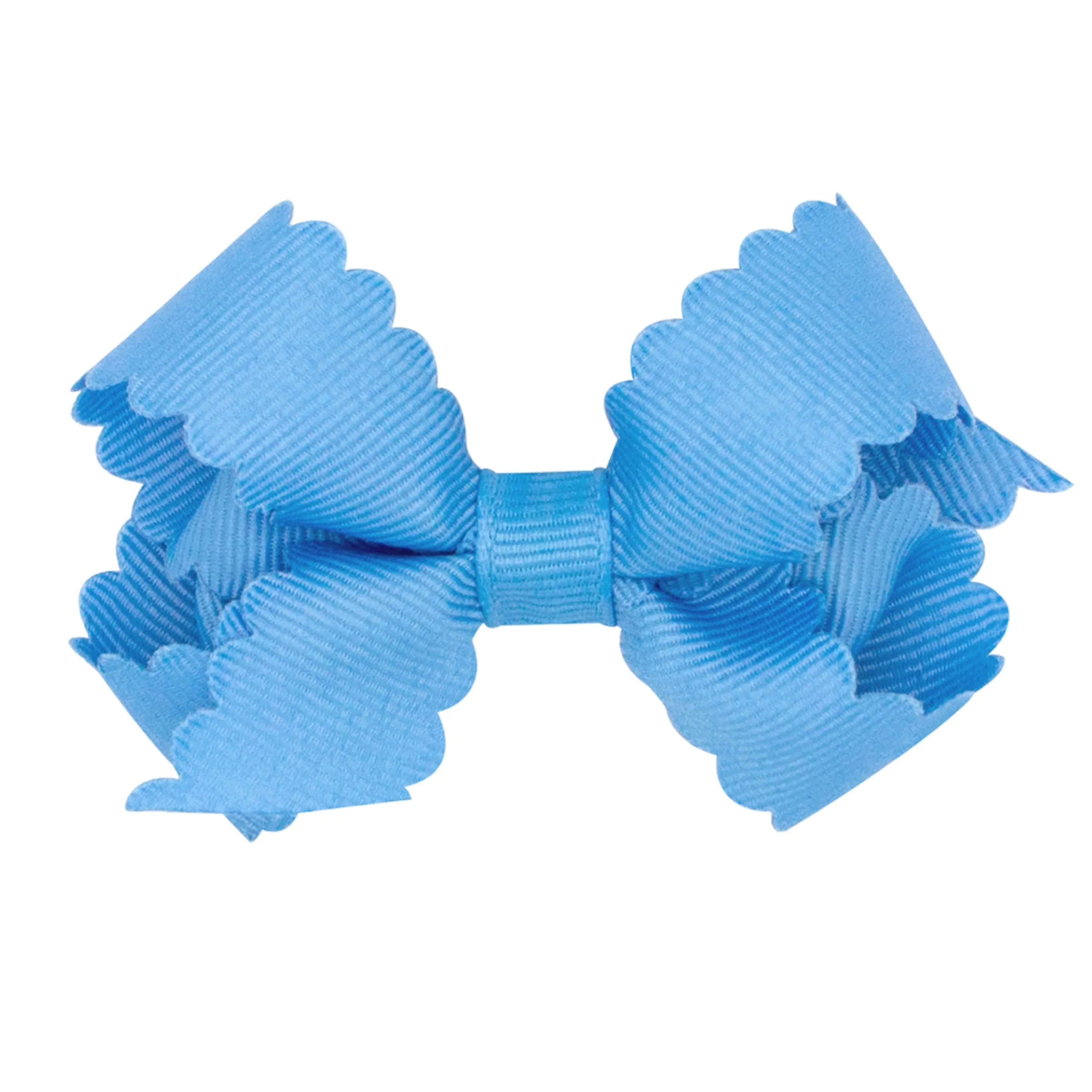 Mini Grosgrain Scallop Edge Hair Bow on Clippie