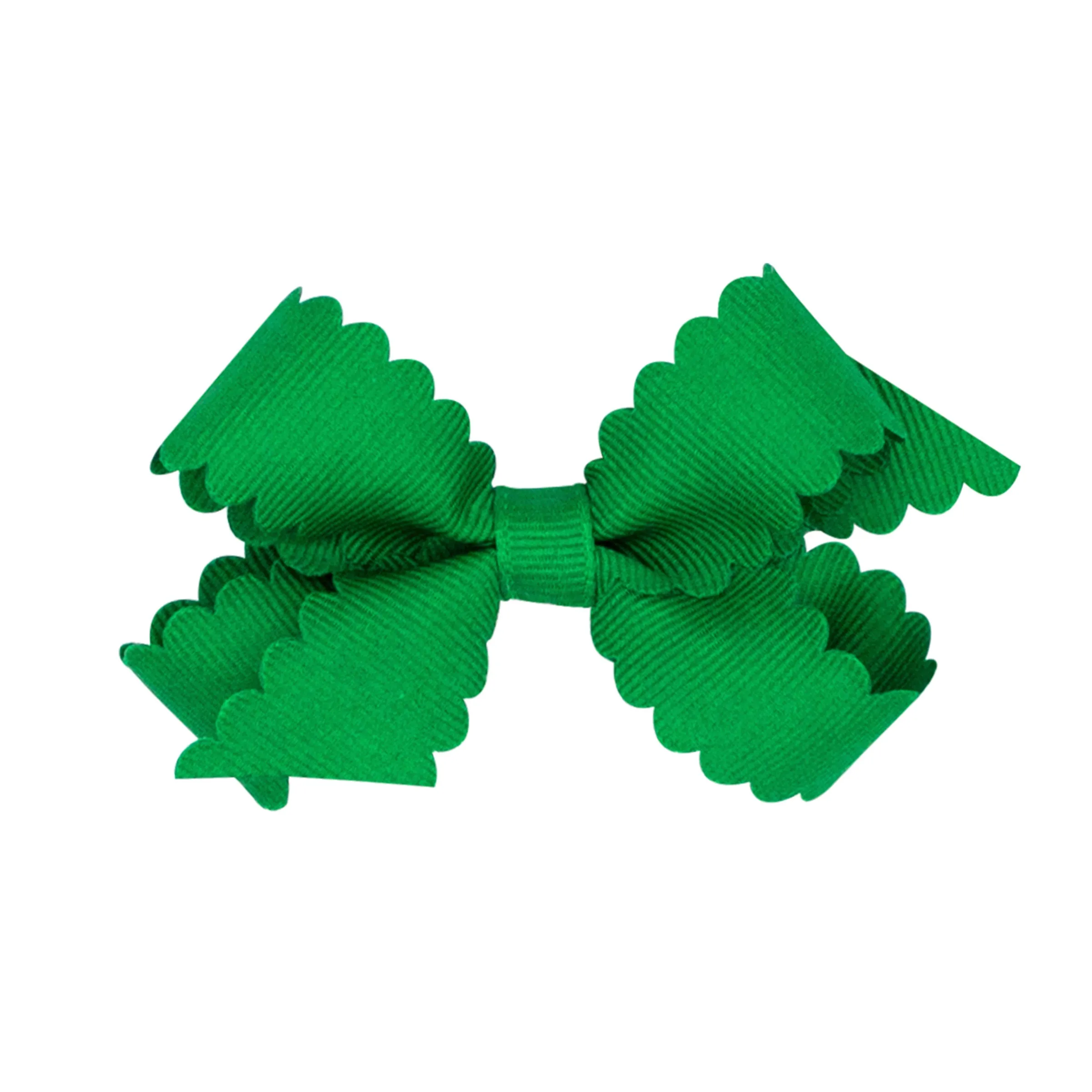 Mini Grosgrain Scallop Edge Hair Bow on Clippie