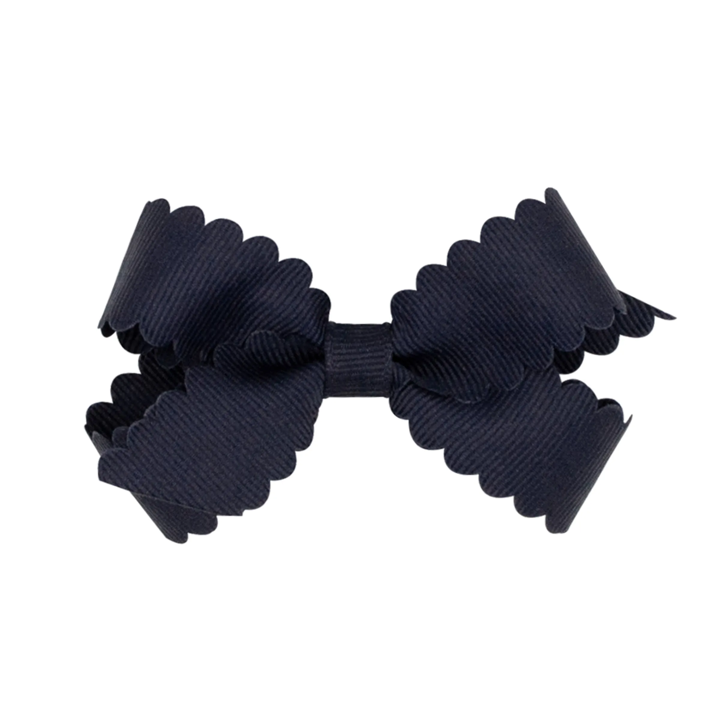 Mini Grosgrain Scallop Edge Hair Bow on Clippie