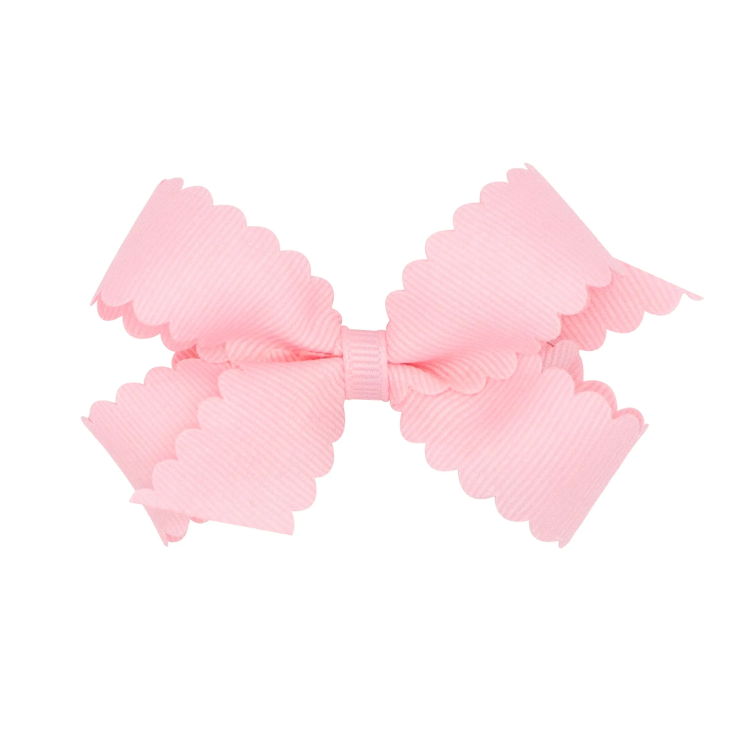 Mini Grosgrain Scallop Edge Hair Bow on Clippie