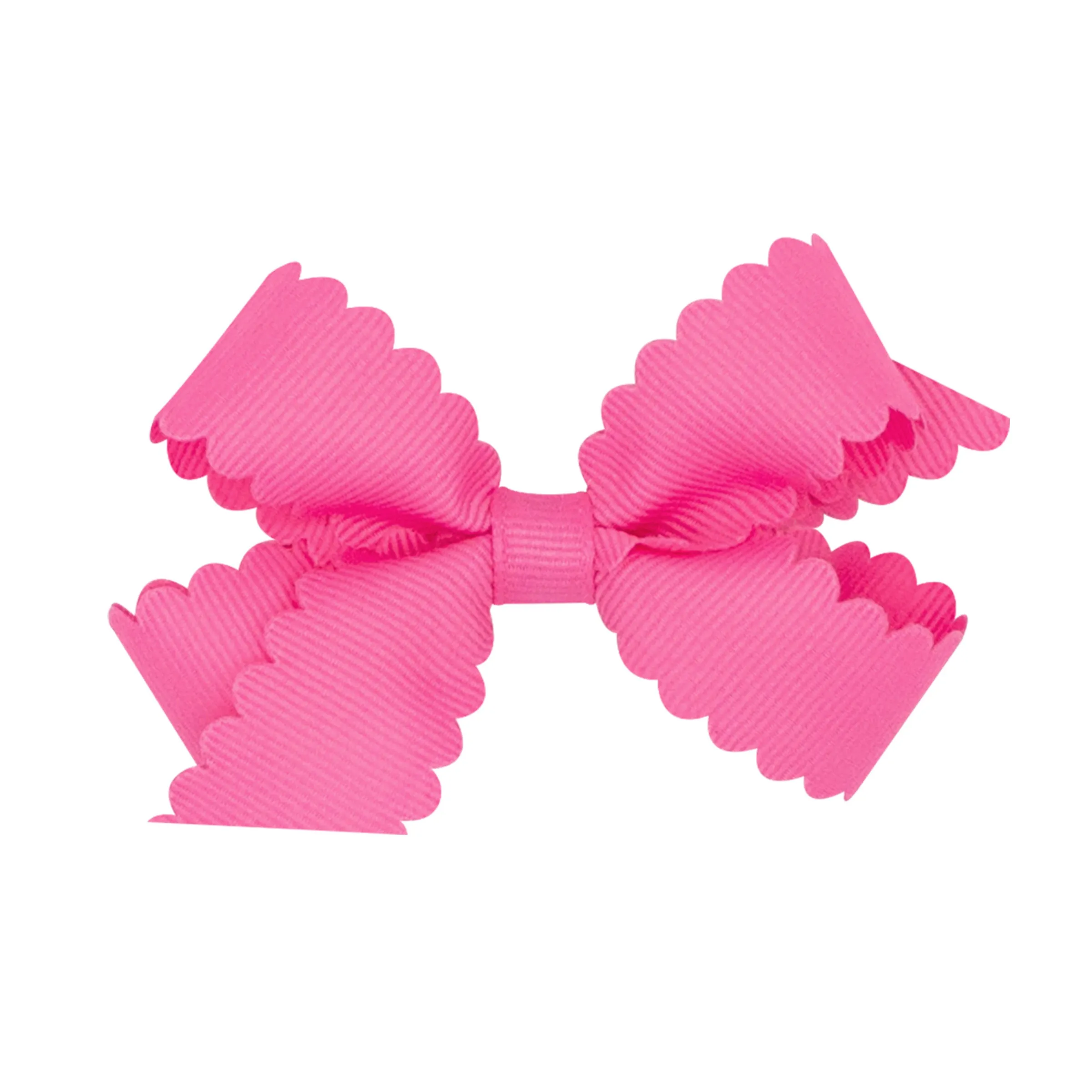 Mini Grosgrain Scallop Edge Hair Bow on Clippie
