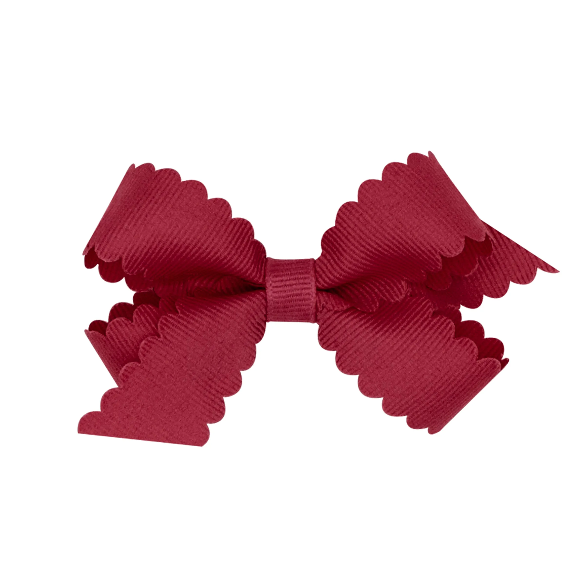 Mini Grosgrain Scallop Edge Hair Bow on Clippie