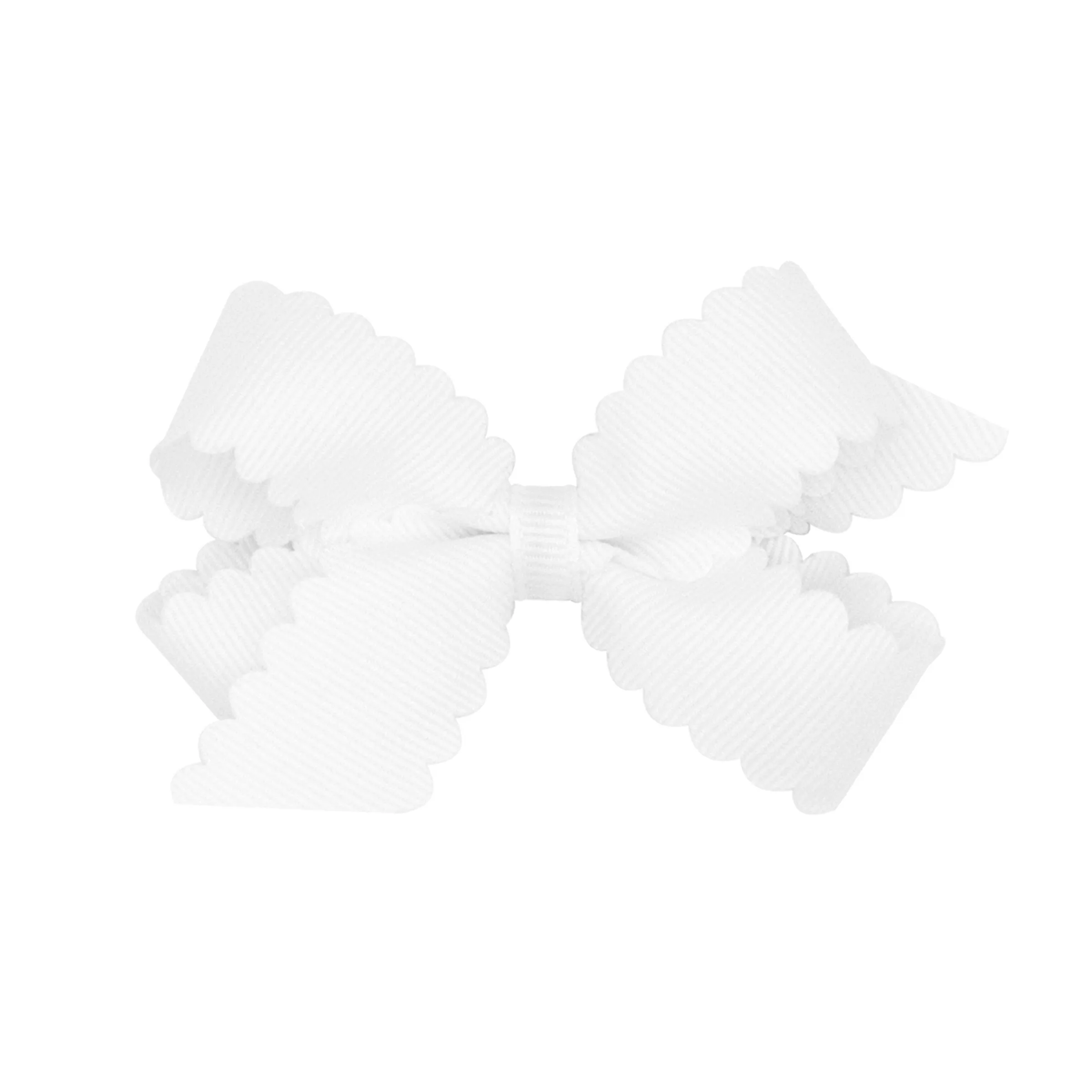 Mini Grosgrain Scallop Edge Hair Bow on Clippie