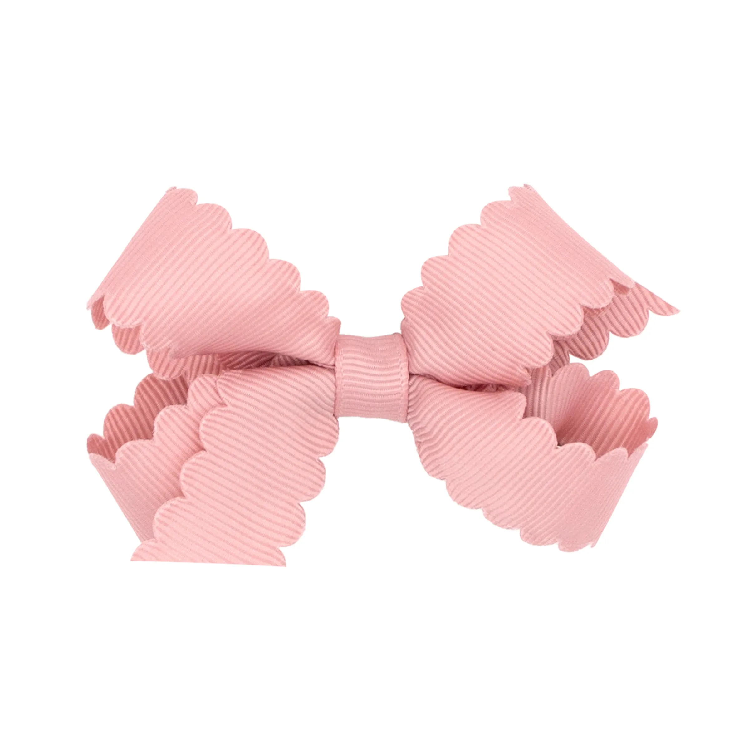 Mini Grosgrain Scallop Edge Hair Bow on Clippie
