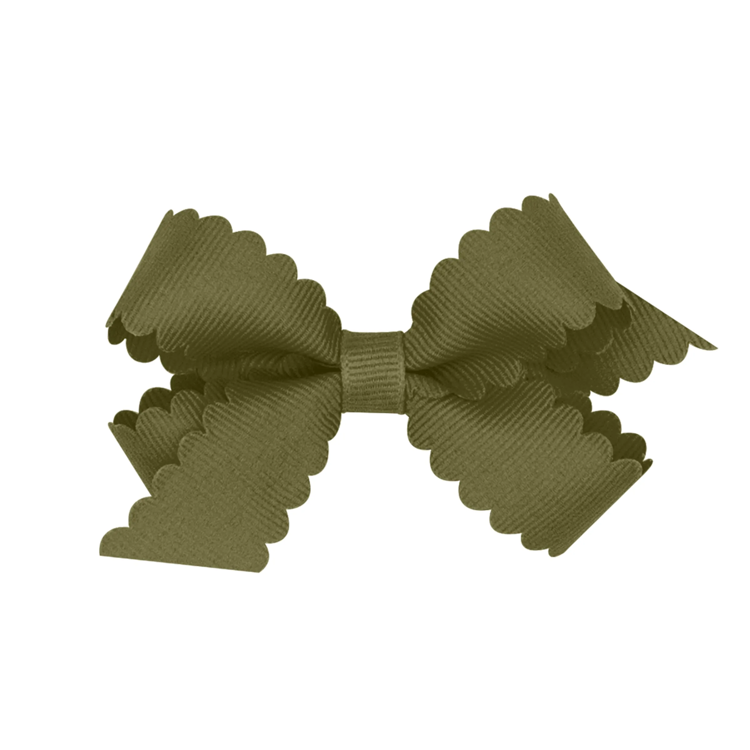Mini Grosgrain Scallop Edge Hair Bow on Clippie