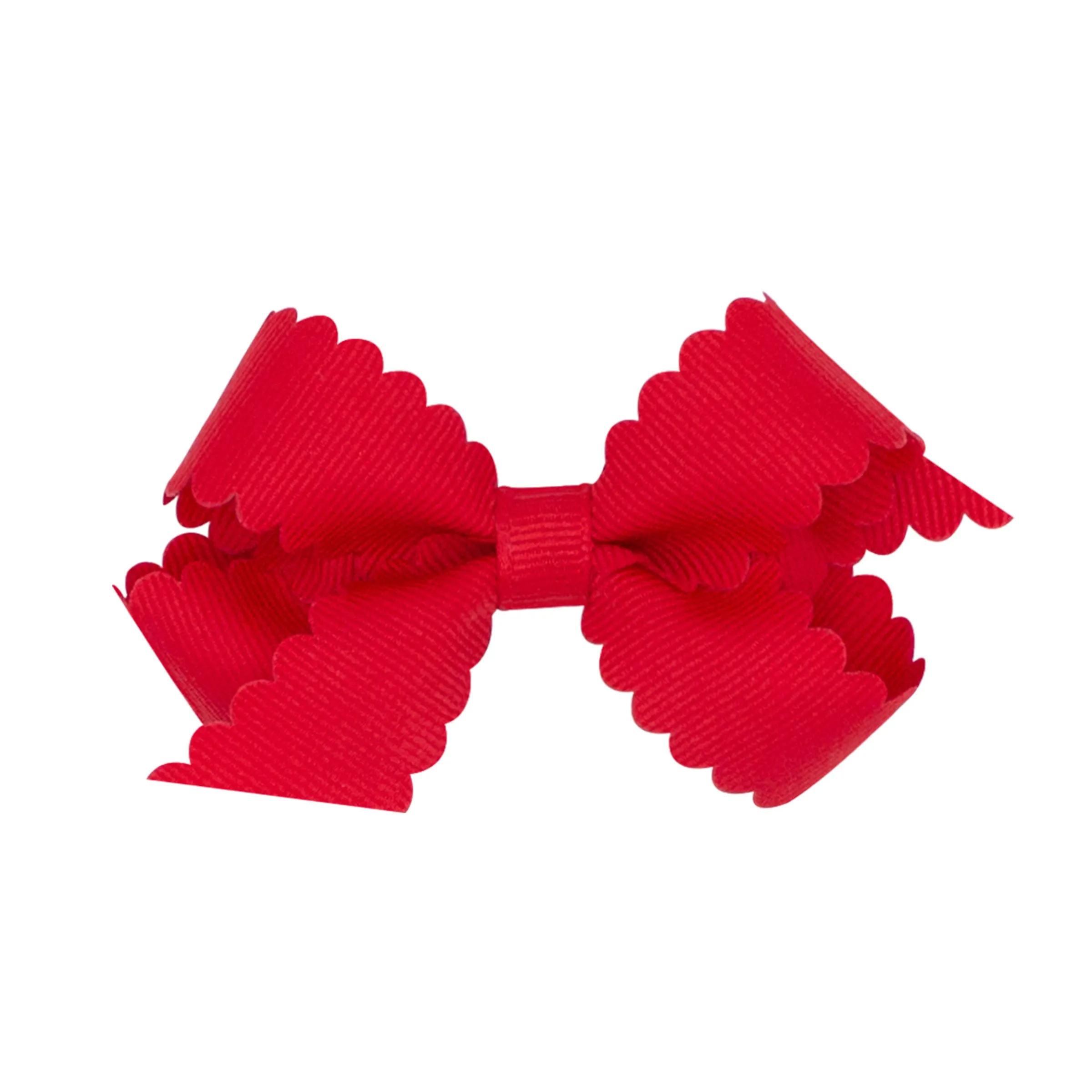 Mini Grosgrain Scallop Edge Hair Bow on Clippie