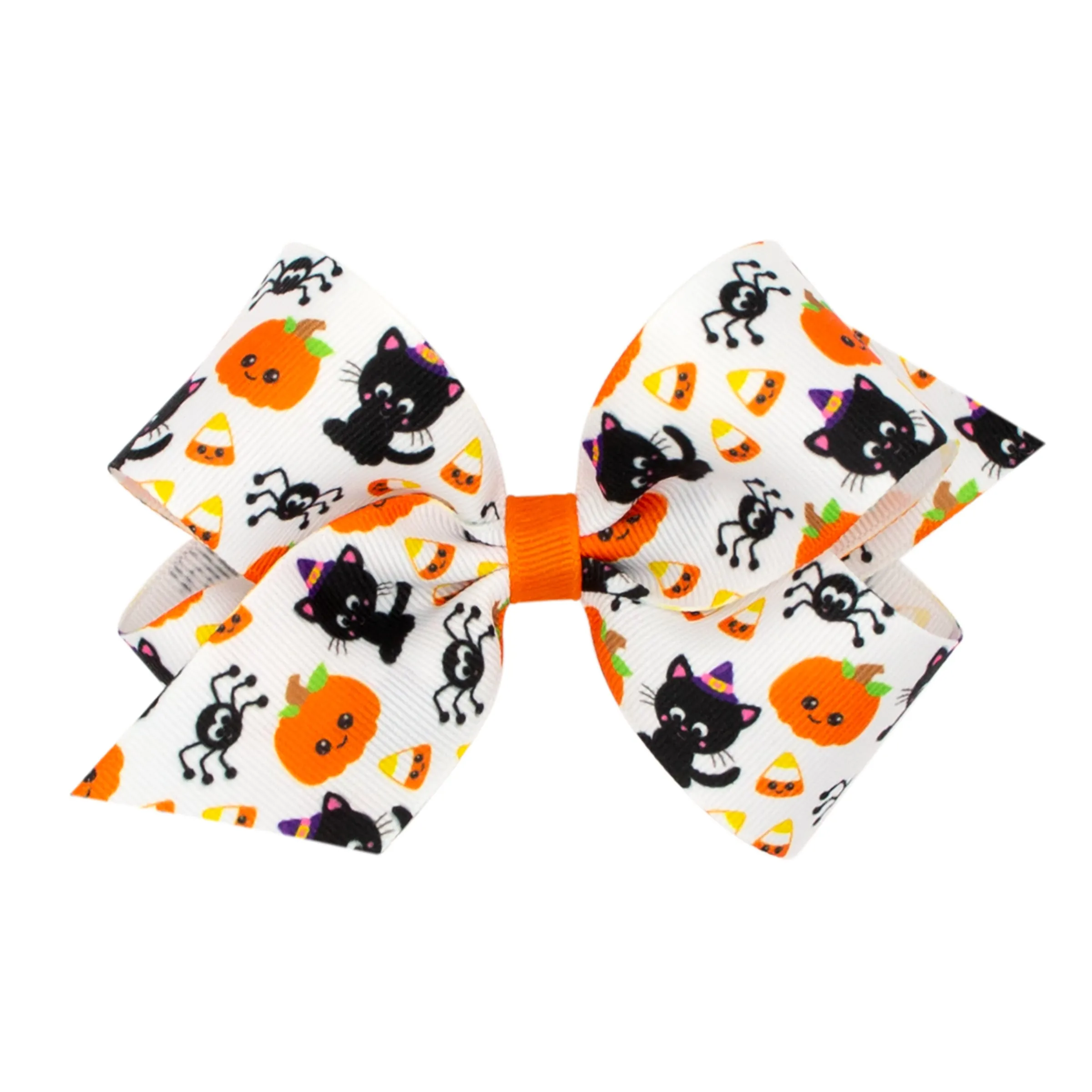 Mini Halloween Print Grosgrain Hair Bow on Clippie - 9 Styles